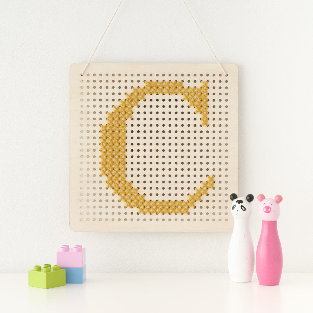 Cross Stitch Pegboard Wall Art Board DIY Craft Kit by Cotton Clara