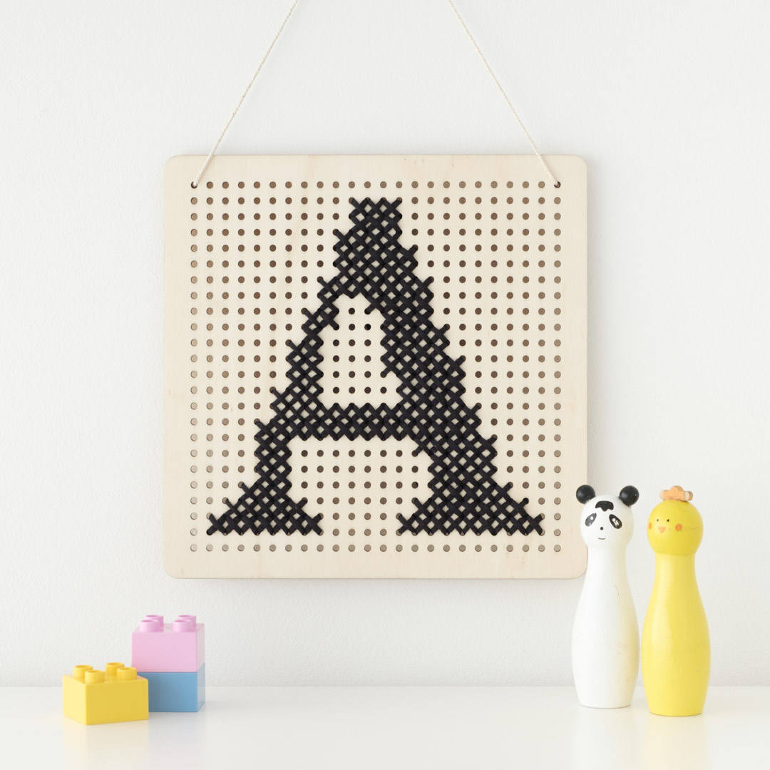 Cross Stitch Pegboard Wall Art Board DIY Craft Kit by Cotton Clara