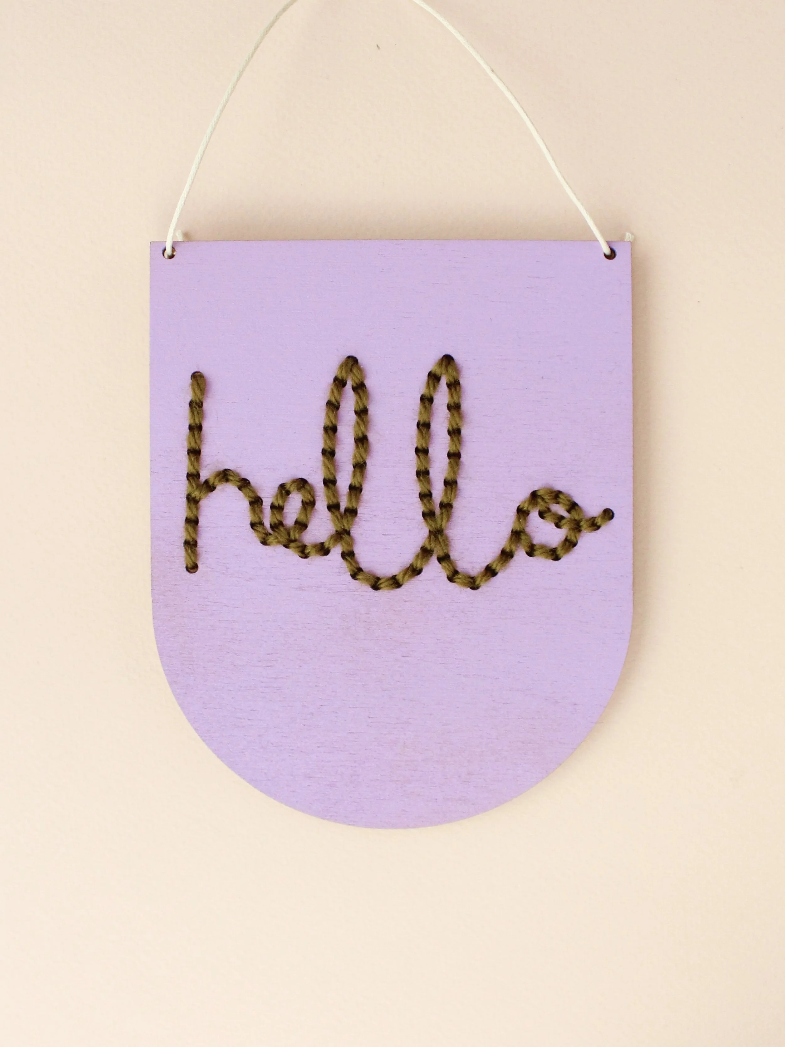 'Hello' Mini Script Embroidery Board Kit by Cotton Clara