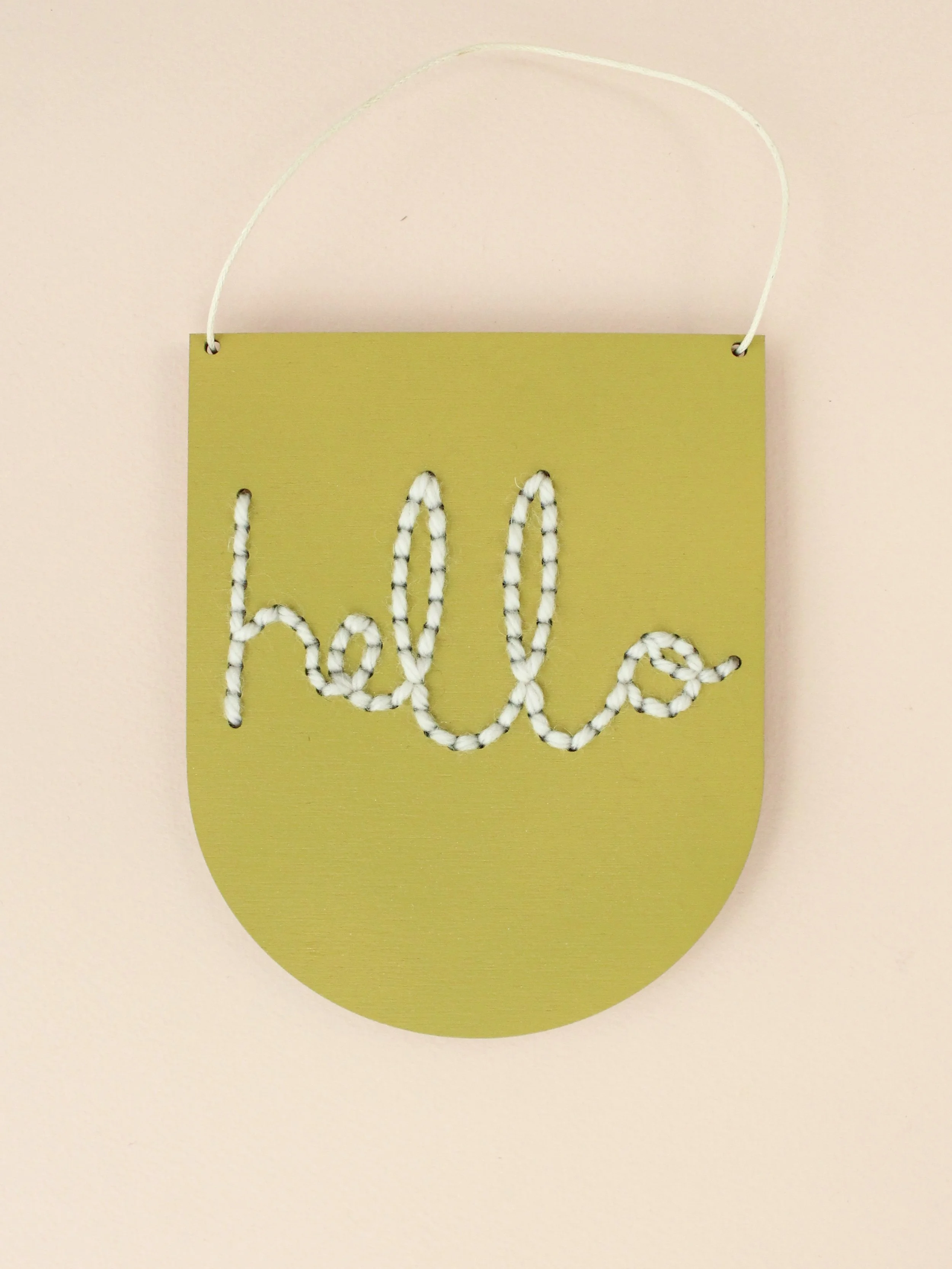 'Hello' Mini Script Embroidery Board Kit by Cotton Clara
