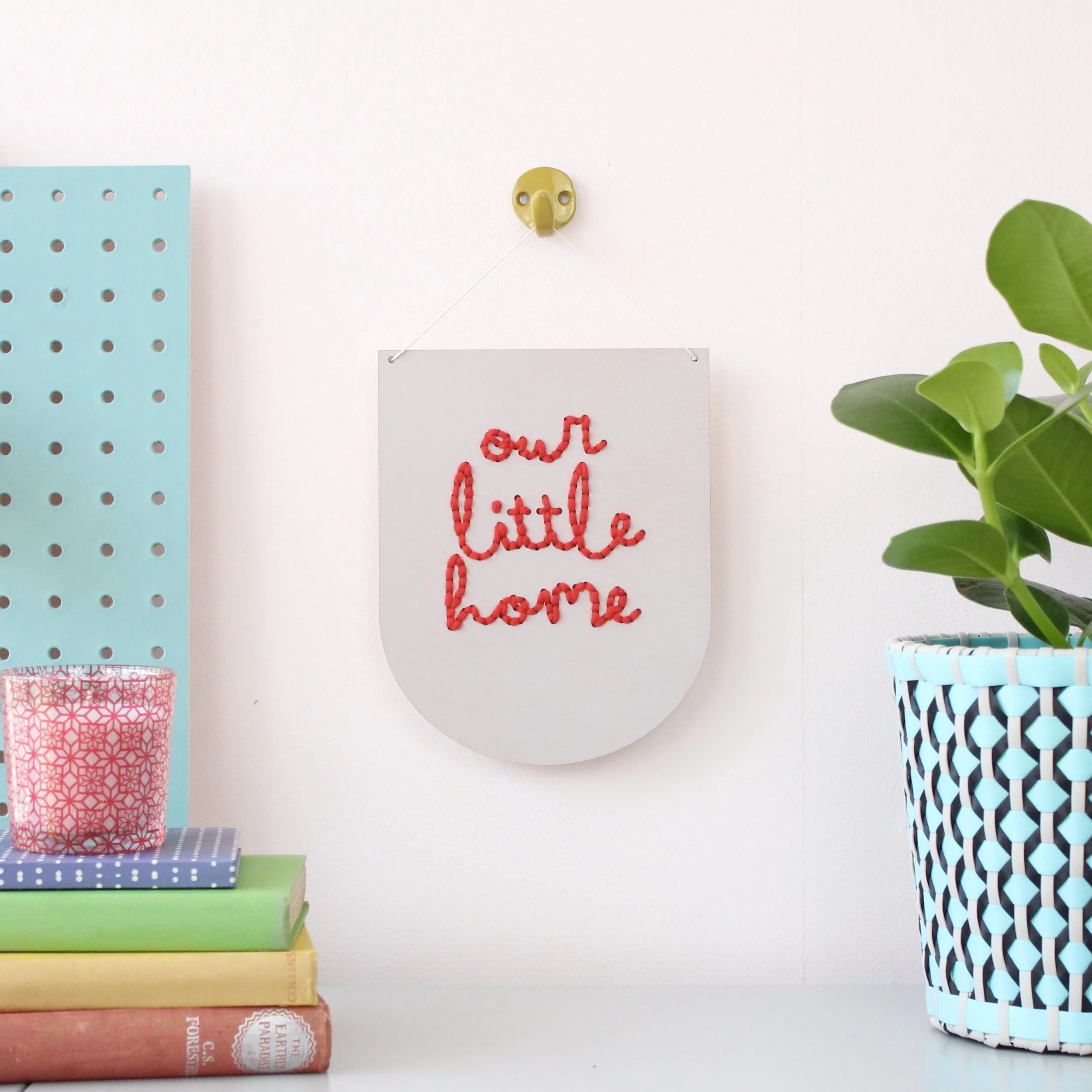 'Our Little Home' Large Script Embroidery Board Kit by Cotton Clara
