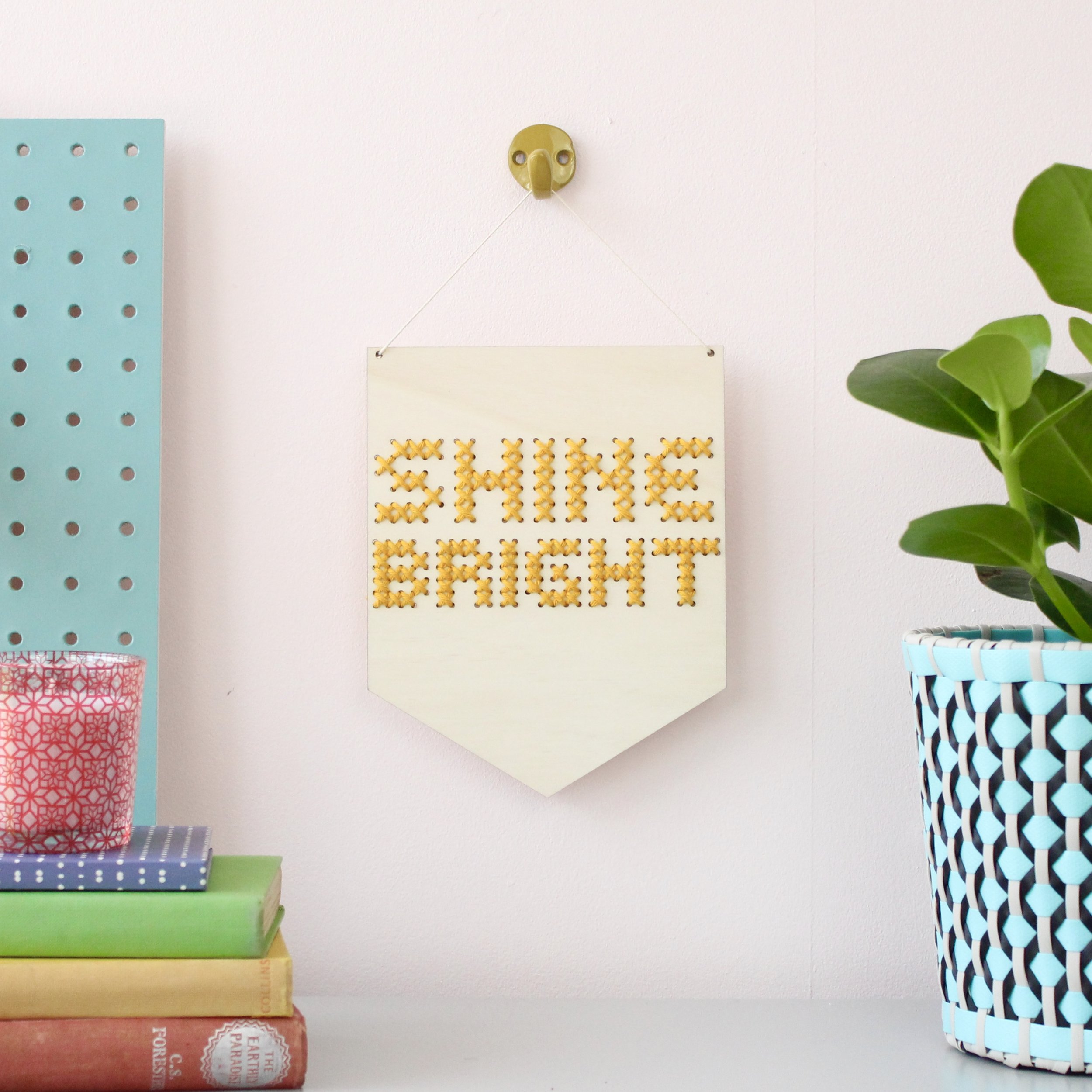 'Shine Bright' Large Cross Stitch Embroidery Board Kit by Cotton Clara