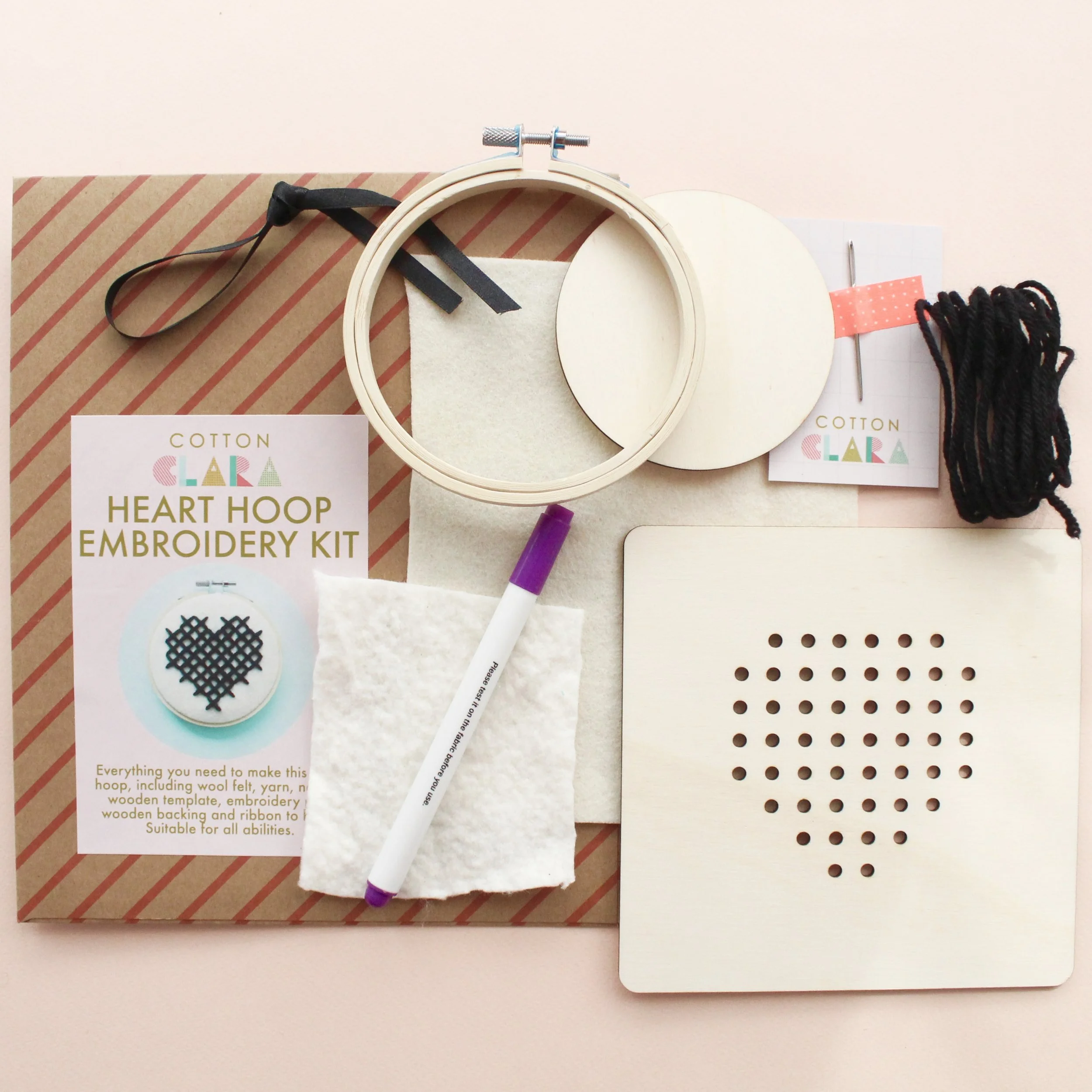 Heart Hoop DIY Embroidery Kit by Cotton Clara