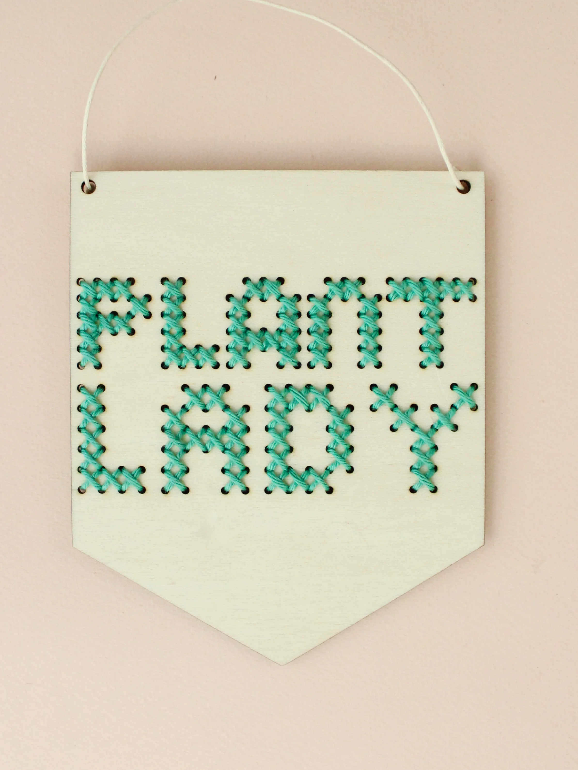 'Plant Lady' Mini Cross Stitch Embroidery Board Kit by Cotton Clara