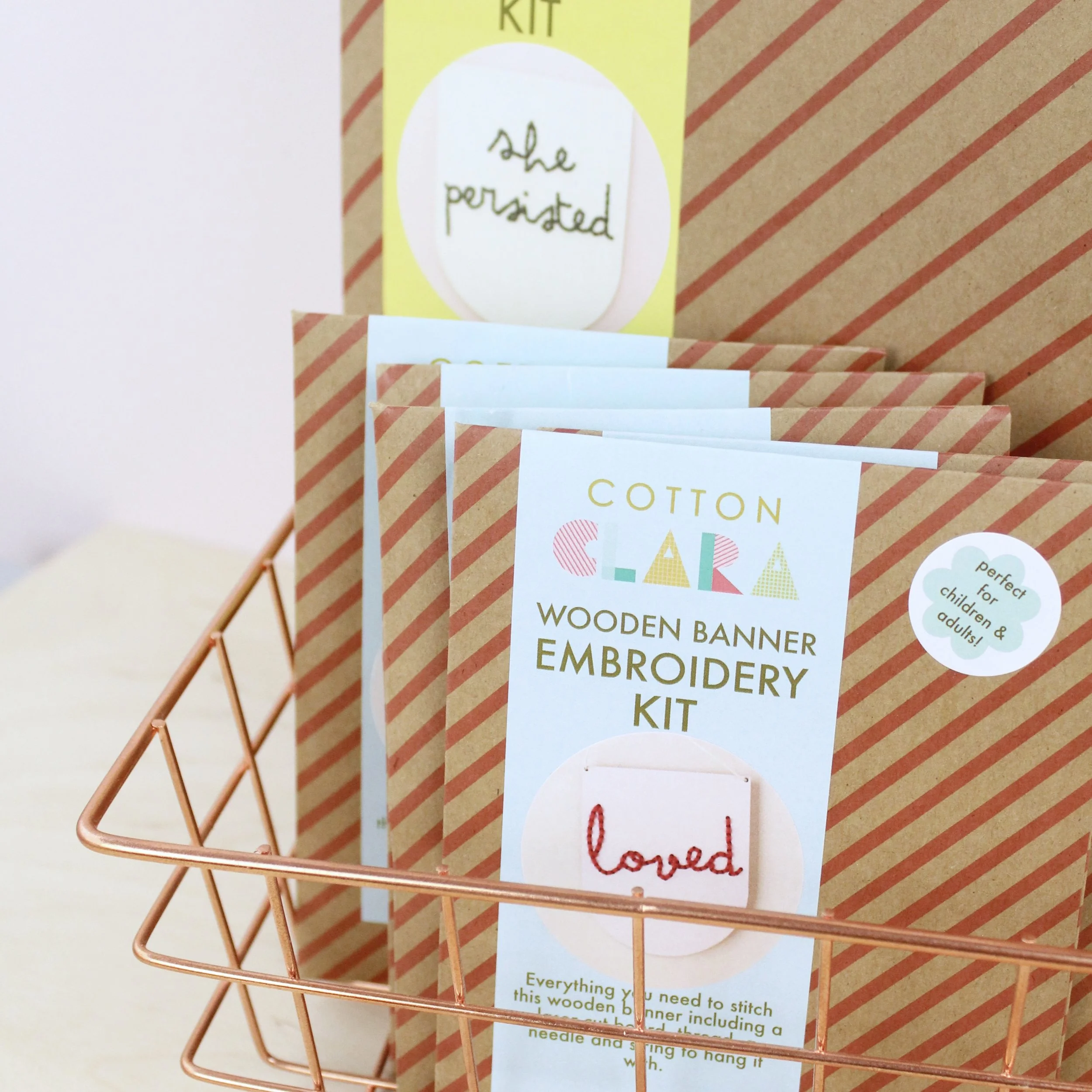 'Loved' Mini Script Embroidery Board Kit by Cotton Clara
