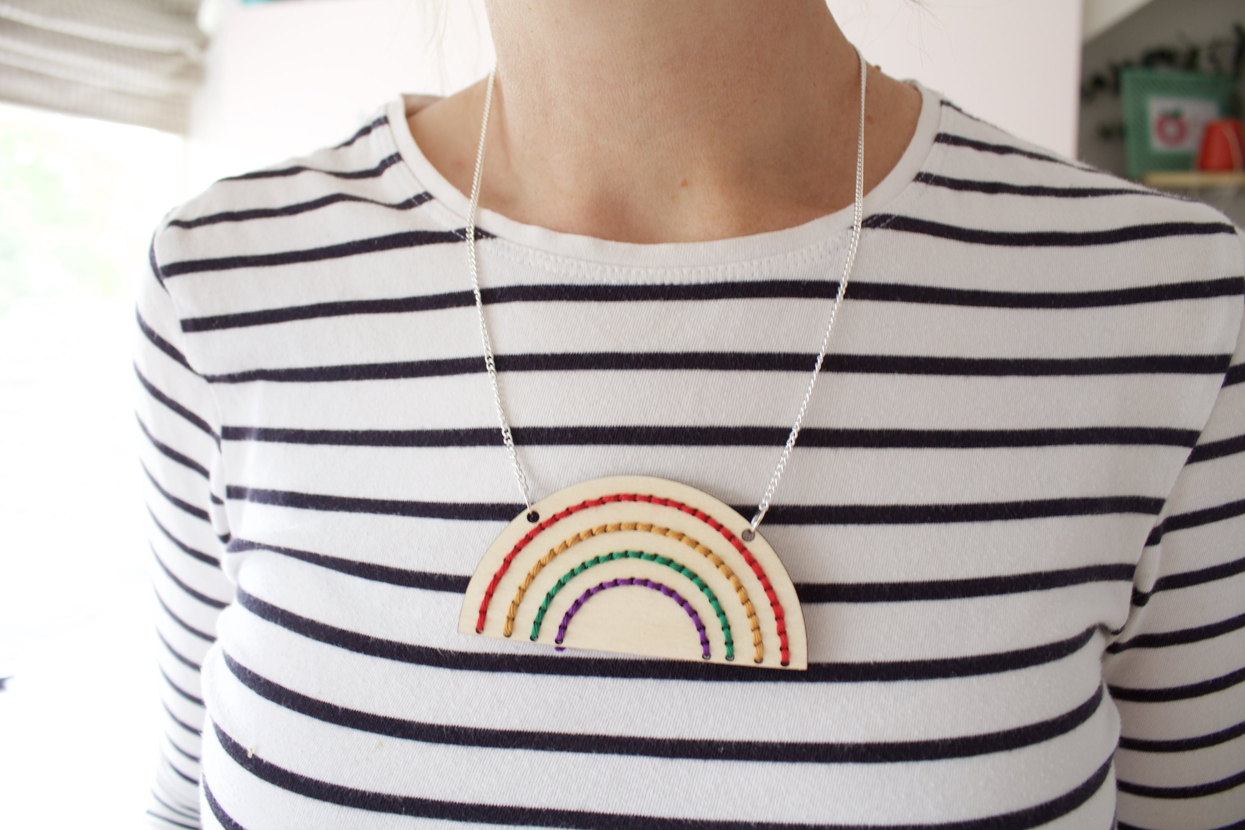 Rainbow Necklace Embroidery Kit