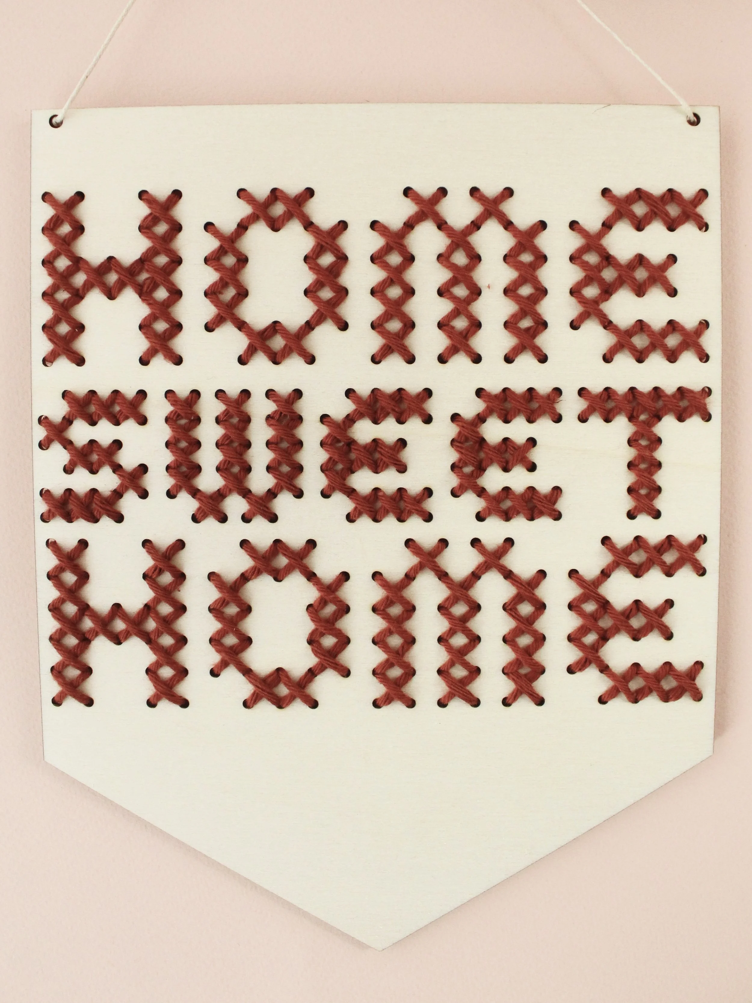 'Home Sweet Home' Large Cross Stitch Embroidery Board Kit by Cotton Clara
