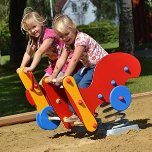 Motorbike with sidecar for two children