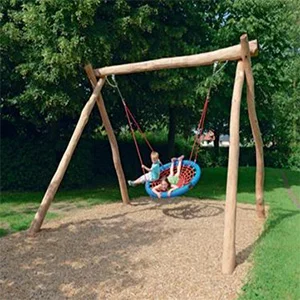 Robinia framed basket swing.