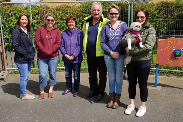 Charles Mant on site with the Kingsmead Fundraising group