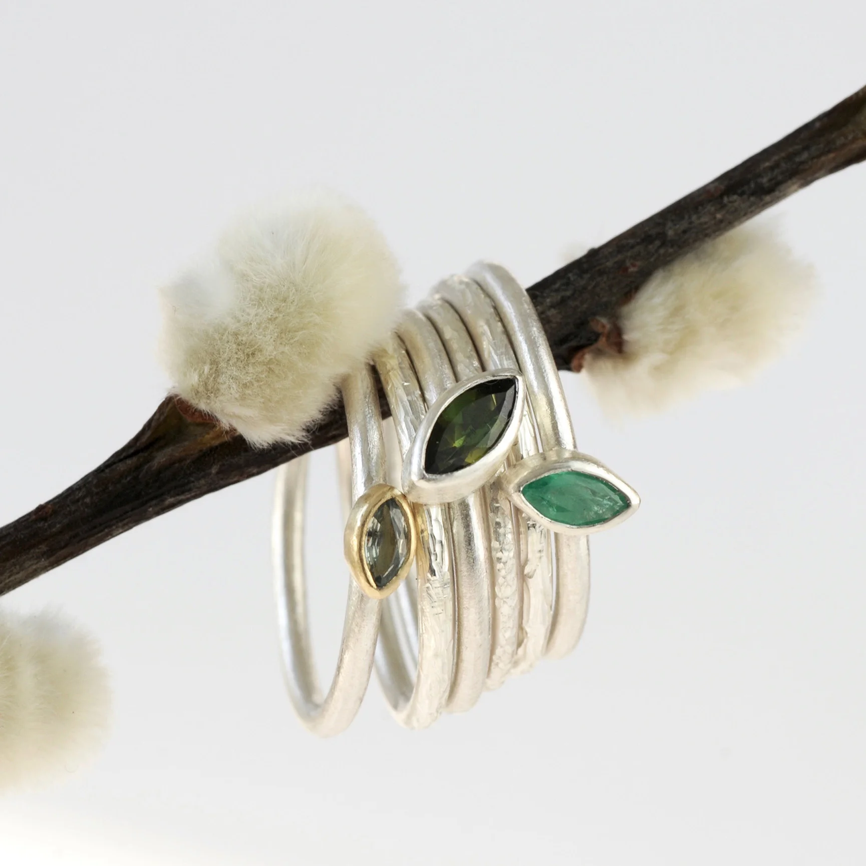 Silver and 18ct gold stacking rings.jpg