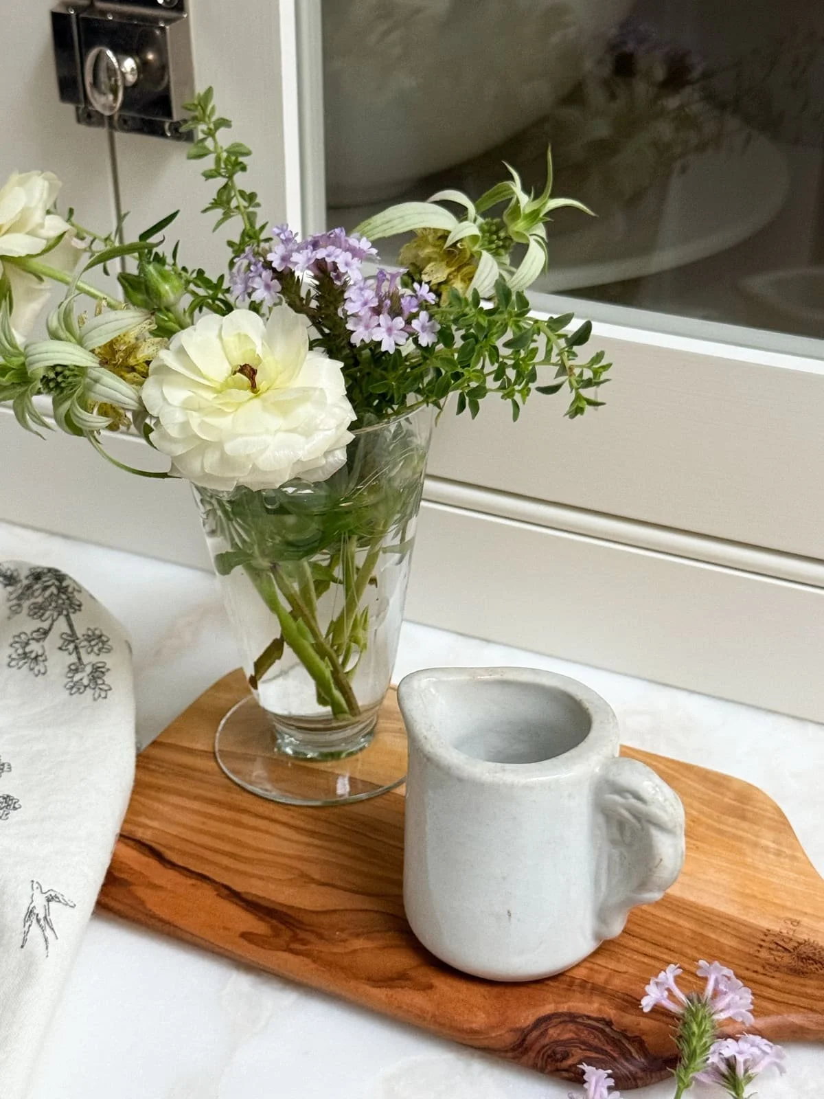 Vintage White Ironstone Elephant Ear Creamer
