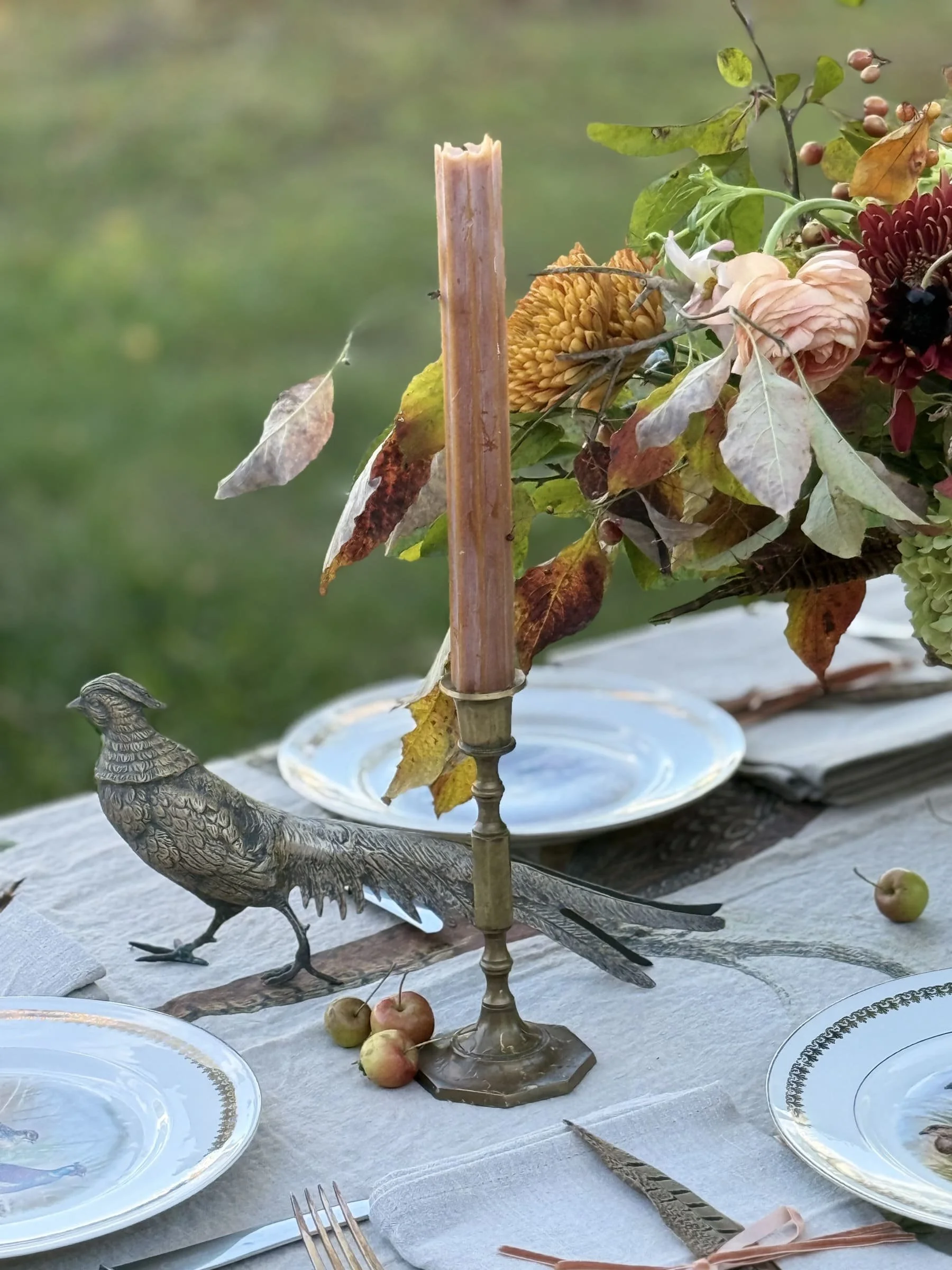 fall tabletop silver pheasant