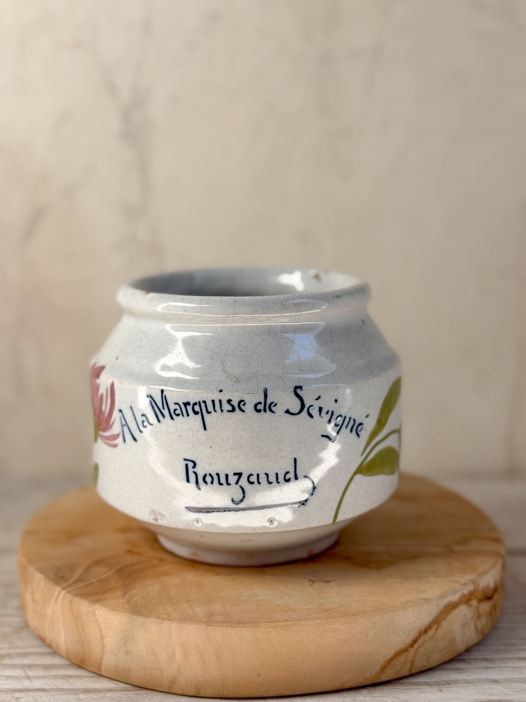 Vintage French Jam Confiture Jar | Marquise de Sevigne
