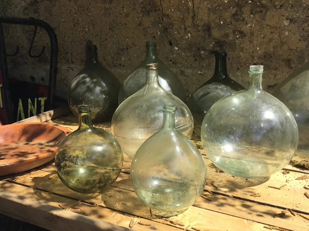 Decorating with Vintage Deminjohn Bottles