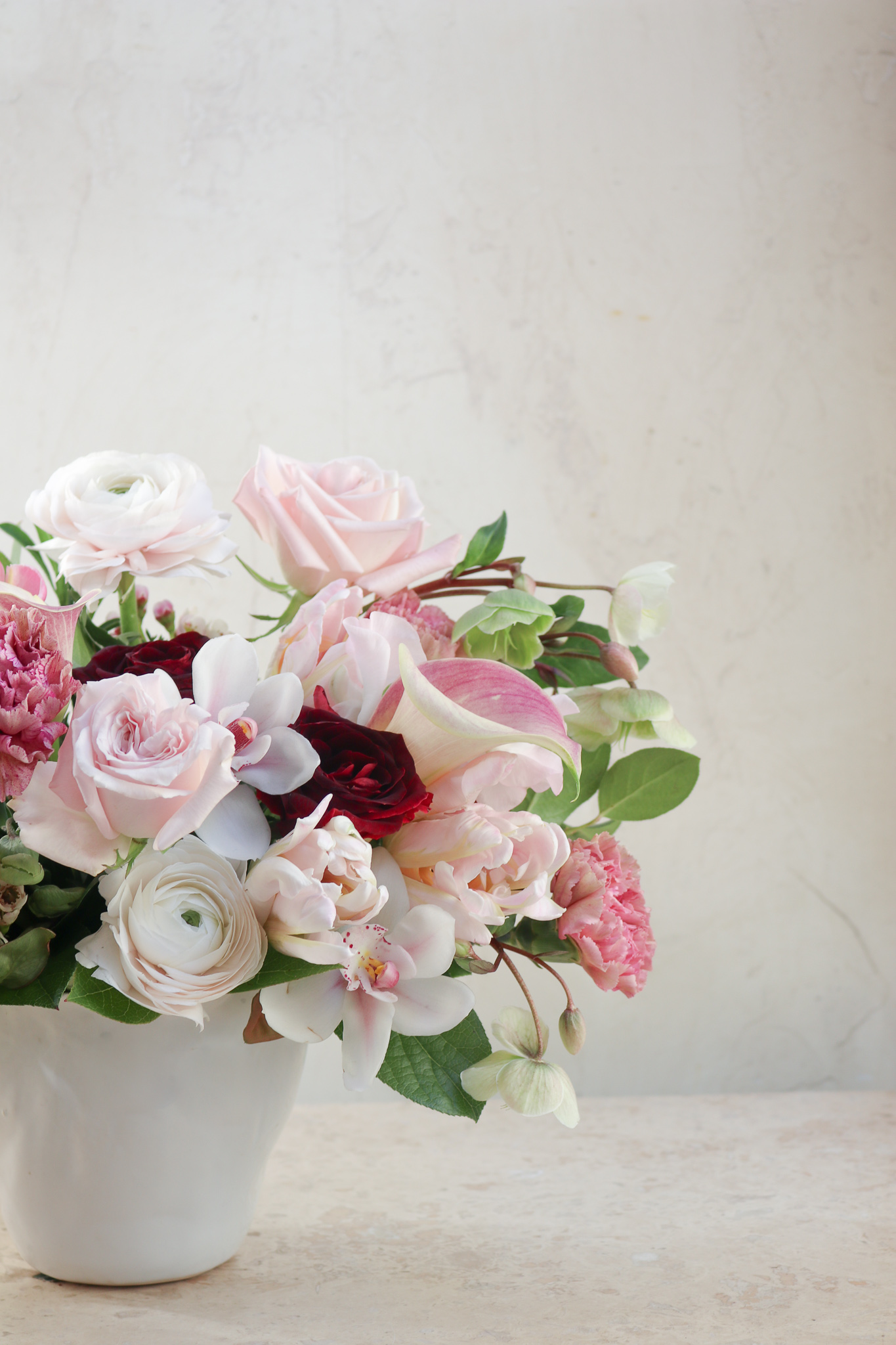 andover florist flower delivery floral arrangement pink roses tulips carnations ranunculus orchid calla lily