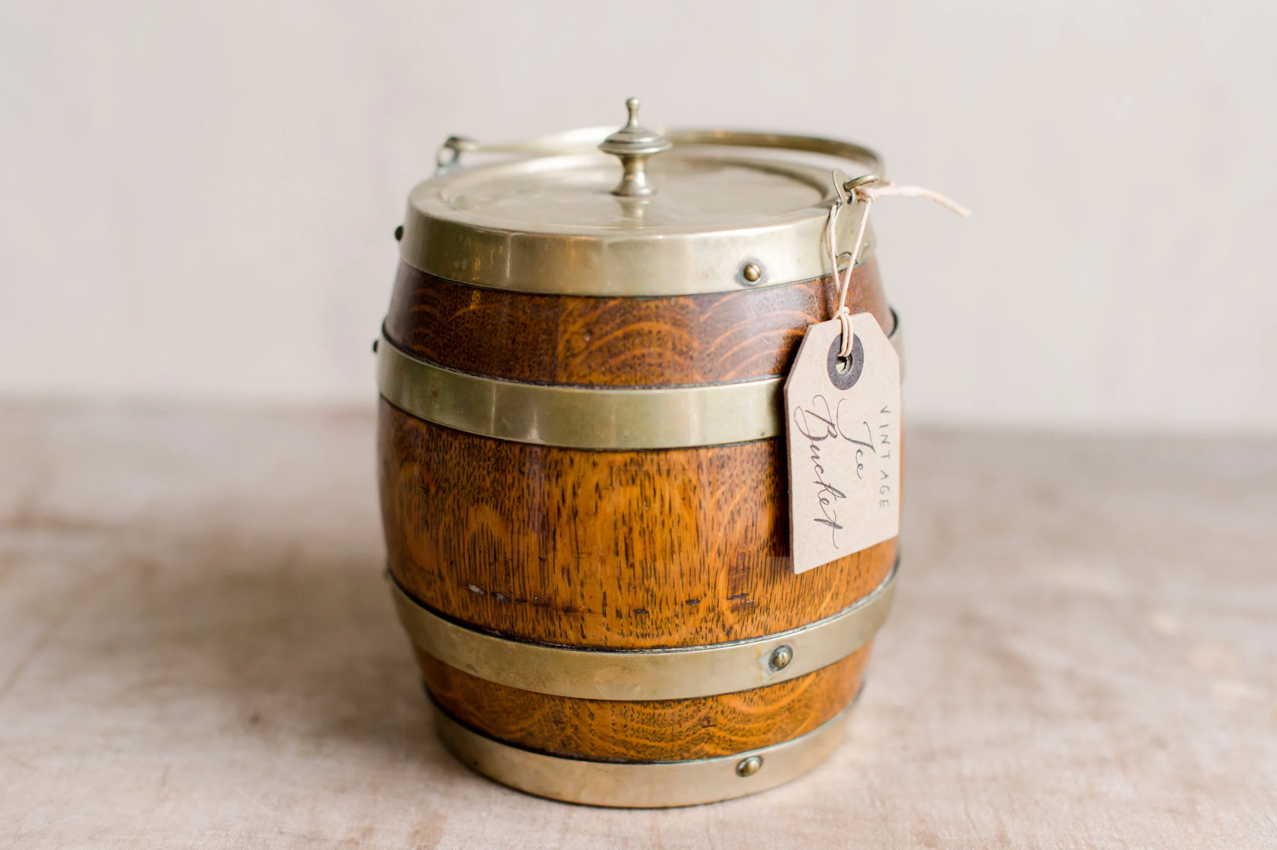vintage wooden ice bucket
