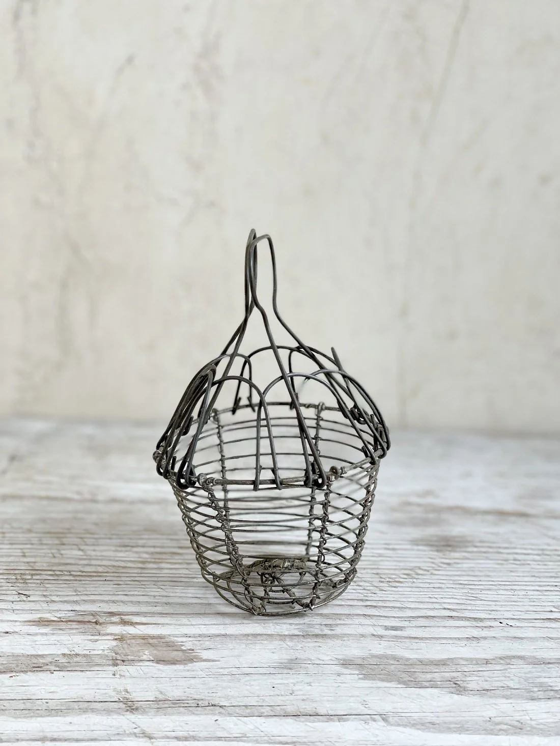 Vintage Metal Wire Egg Baskets Rustic French Farmhouse Decor