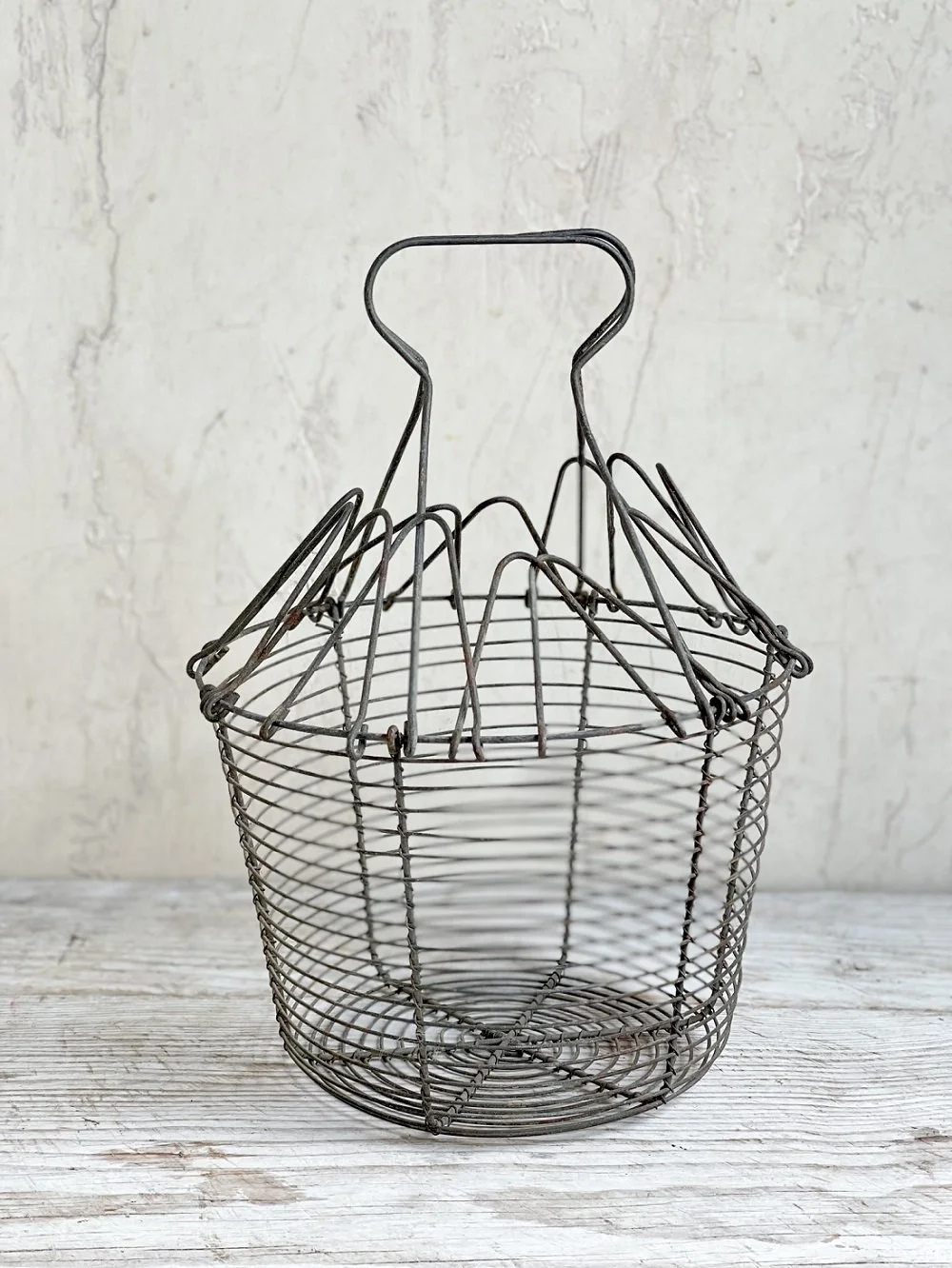 Vintage Metal Wire Egg Baskets Rustic French Farmhouse Decor