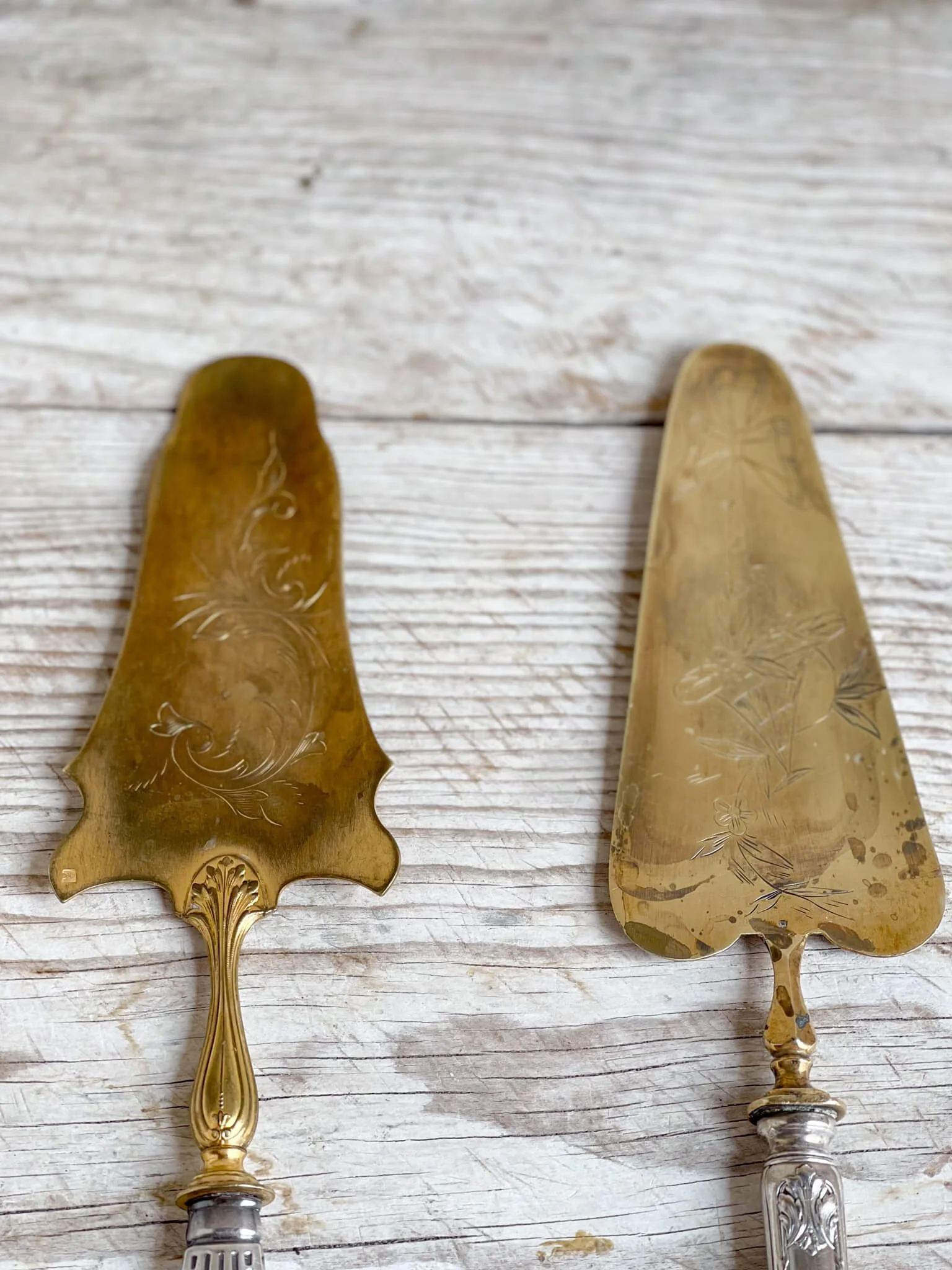 Antique French Pie Server Cake Slicer Spatula Vermeil Blade 800