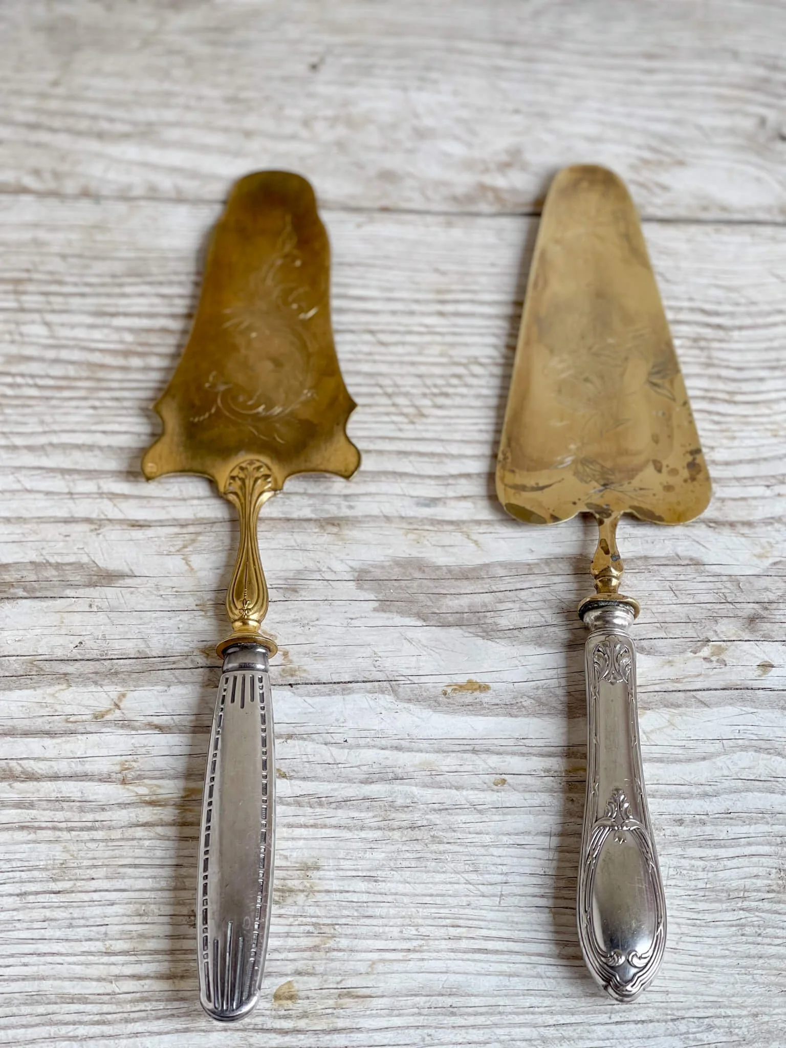 Antique French Pie Server Cake Slicer Spatula Vermeil Blade 800