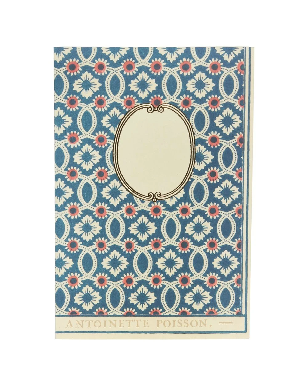 Antoinette Poisson French domino paper notebook flowers and tracery pattern 16A block print hand sewn booklet