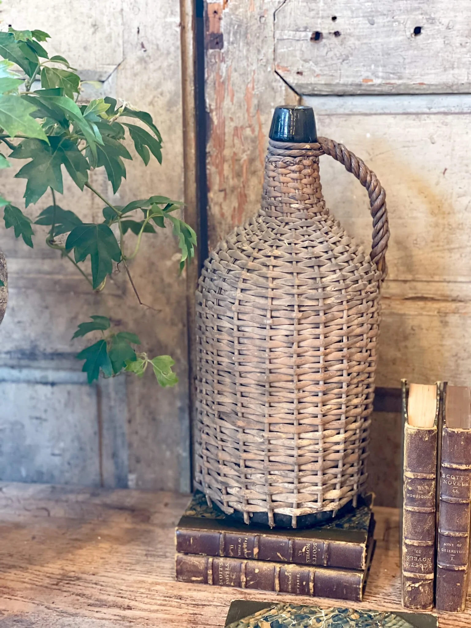 Vintage Wicker Demijohns Wicker Encased Wine and Port Bottles