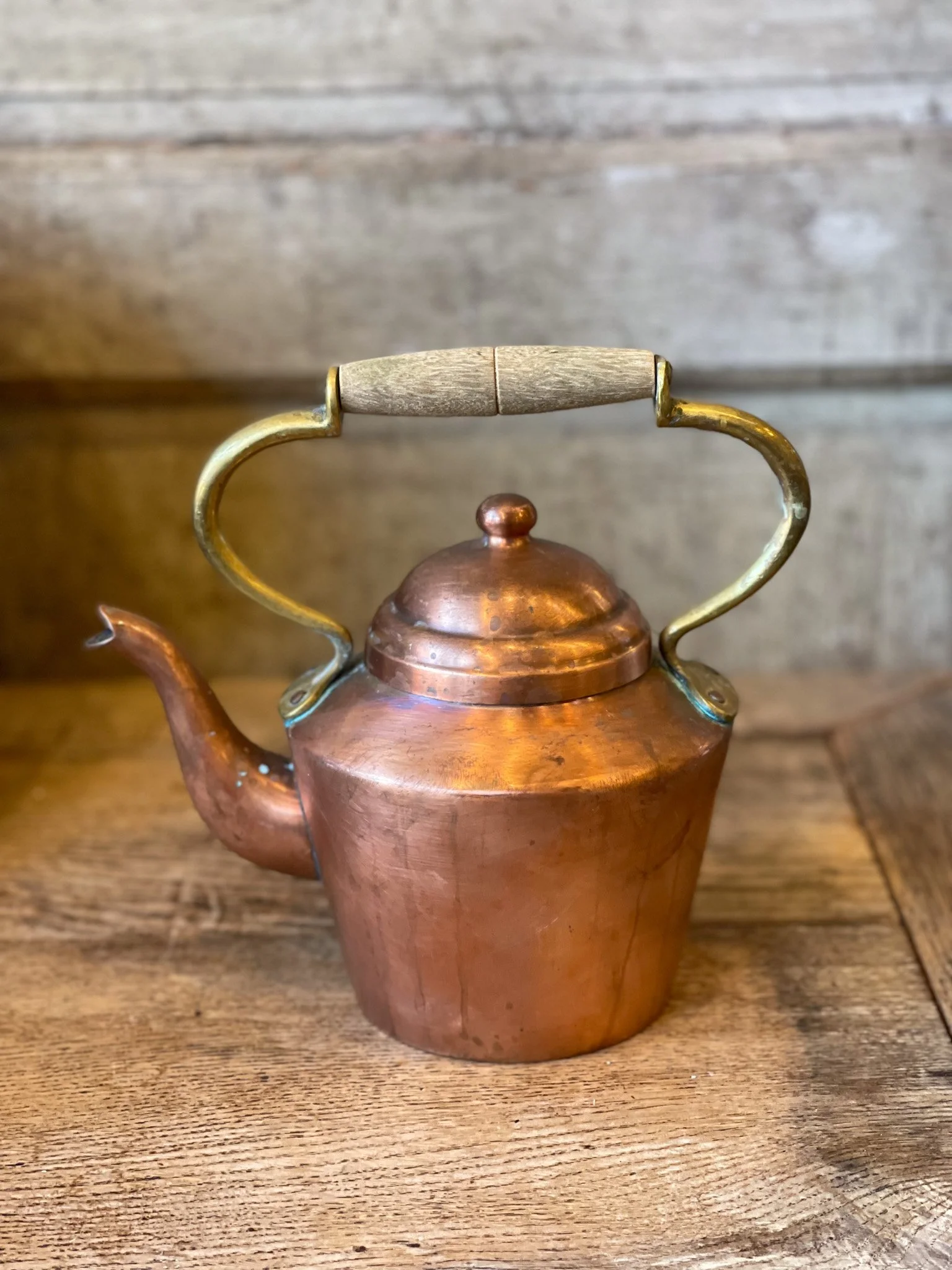 Copper Tea Kettle Gooseneck Spout TinLined Copper Teapot Hinged Handle