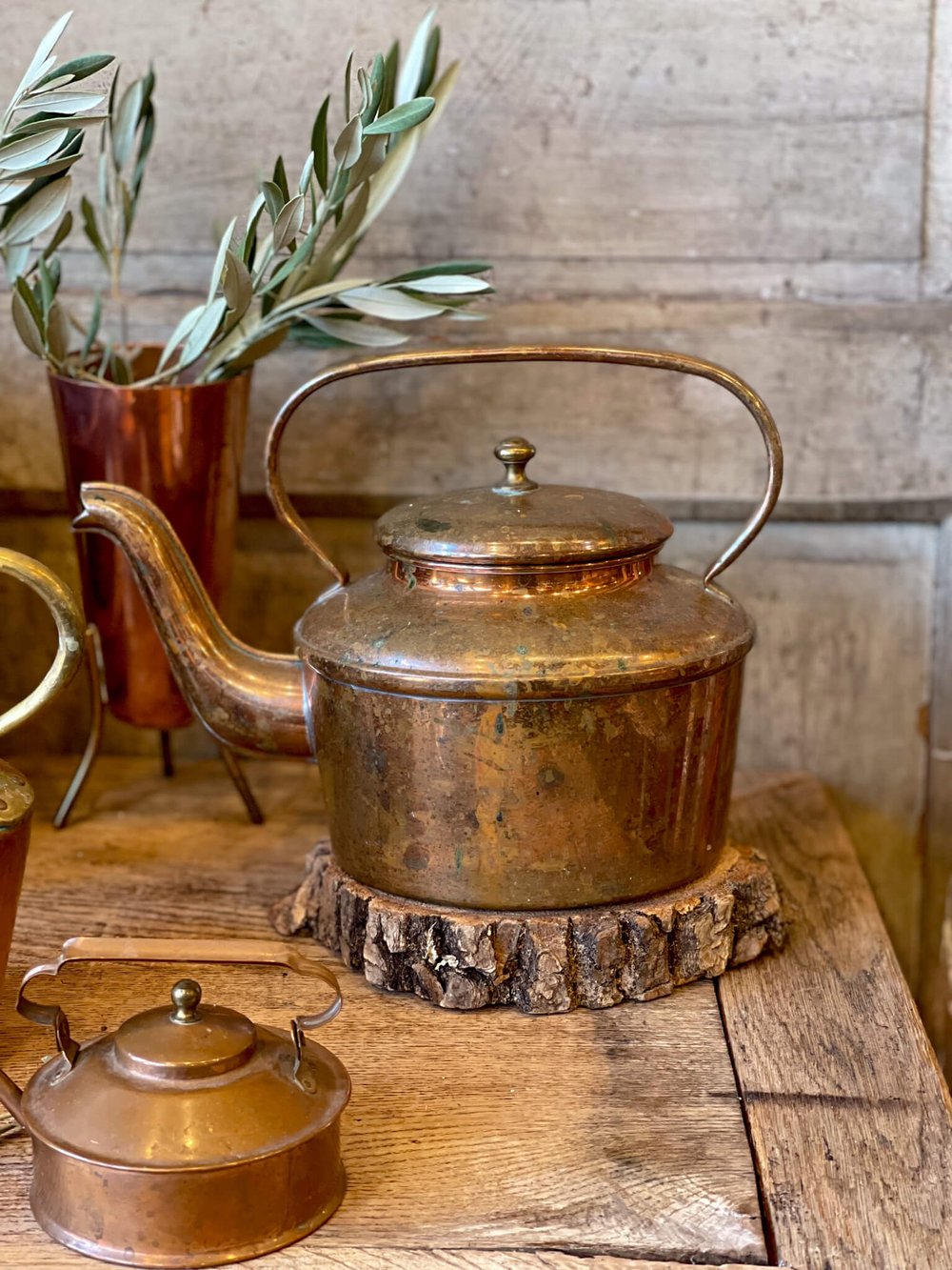 Copper Camping Teapot Handmade Antique Copper Usable Tea 