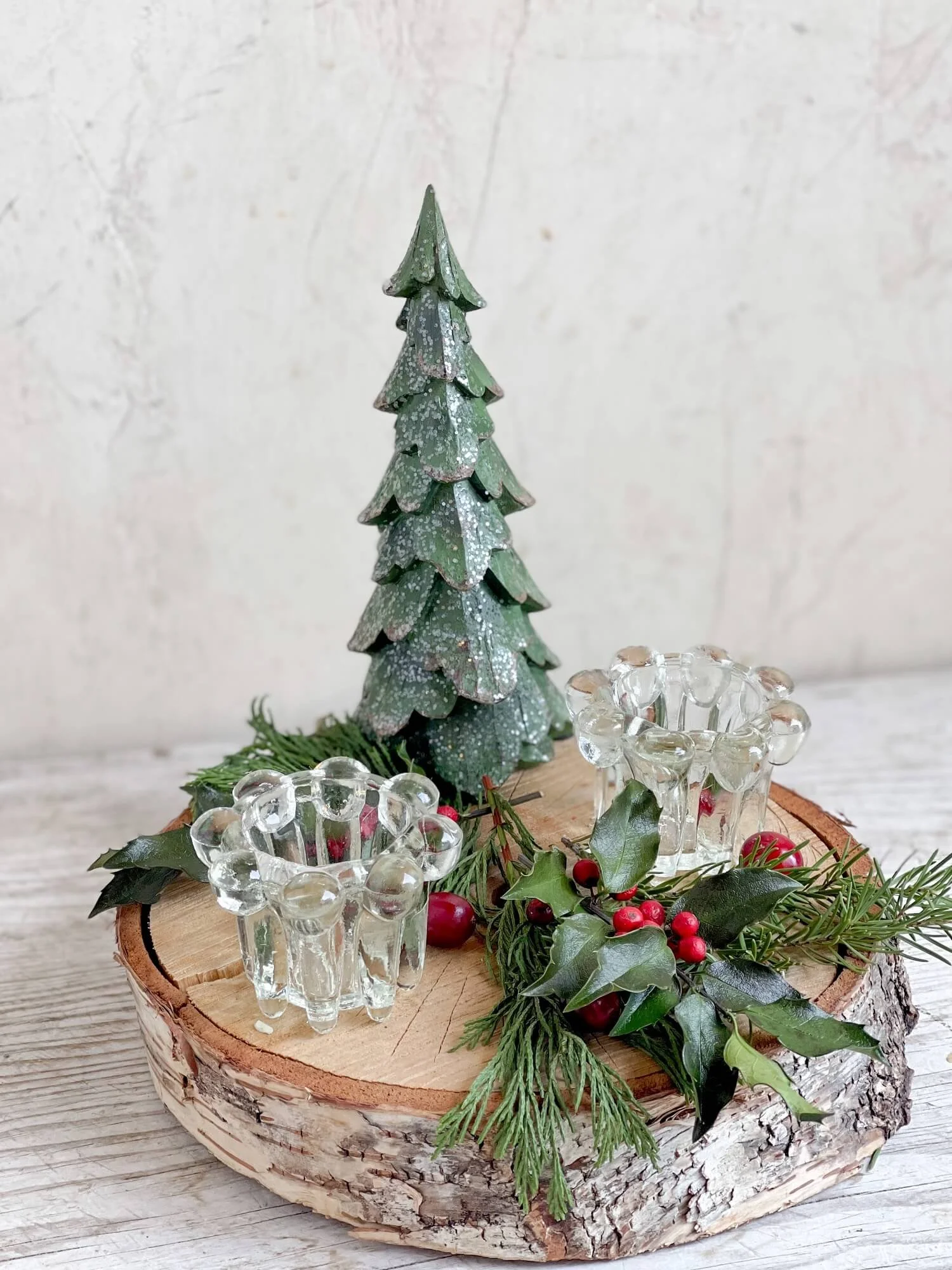 Vintage Bubble Glass Candle Holder