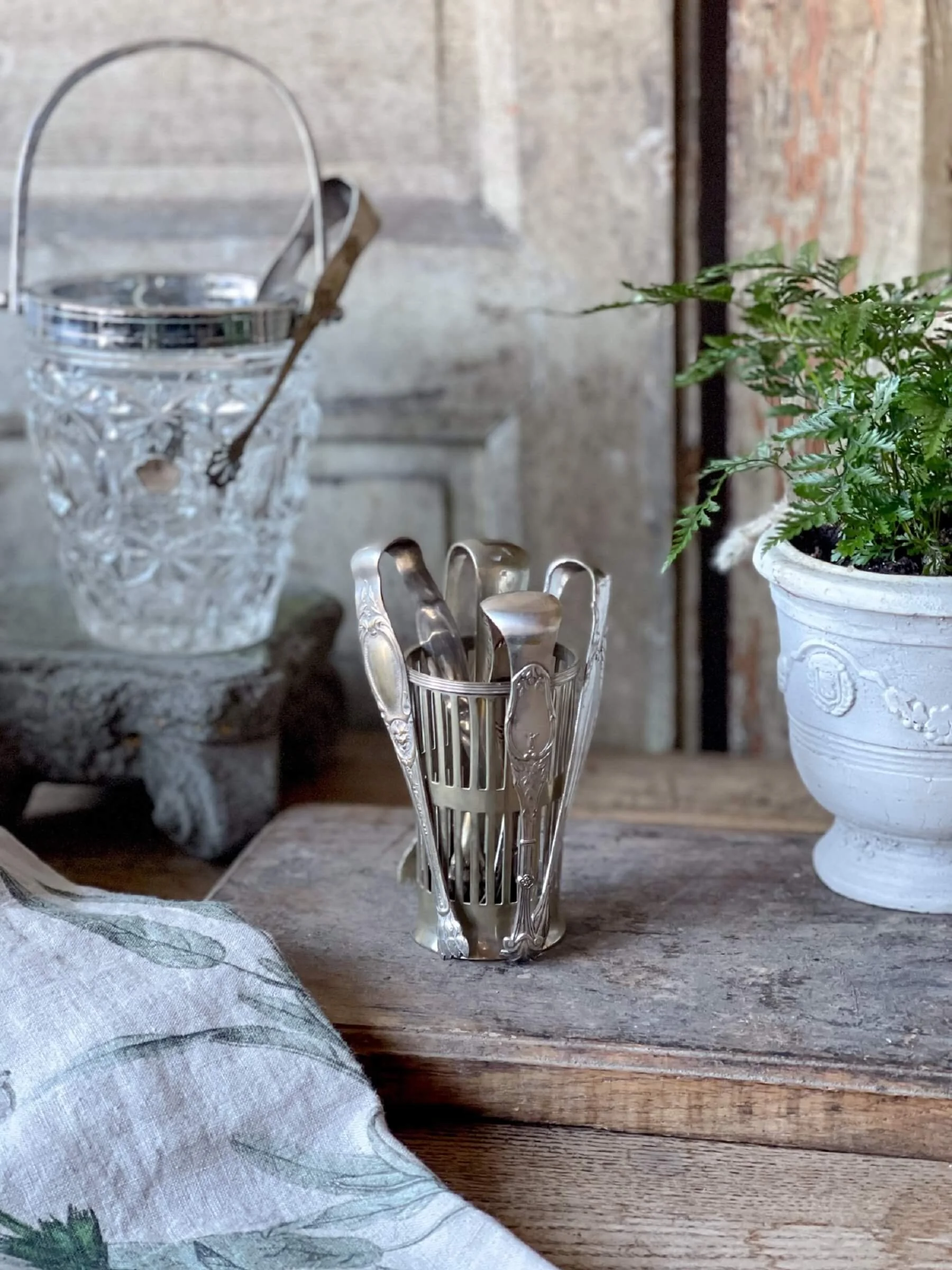 Vintage French Silver Plated Sugar Tongs |  Lion Paw Sugar Pincher