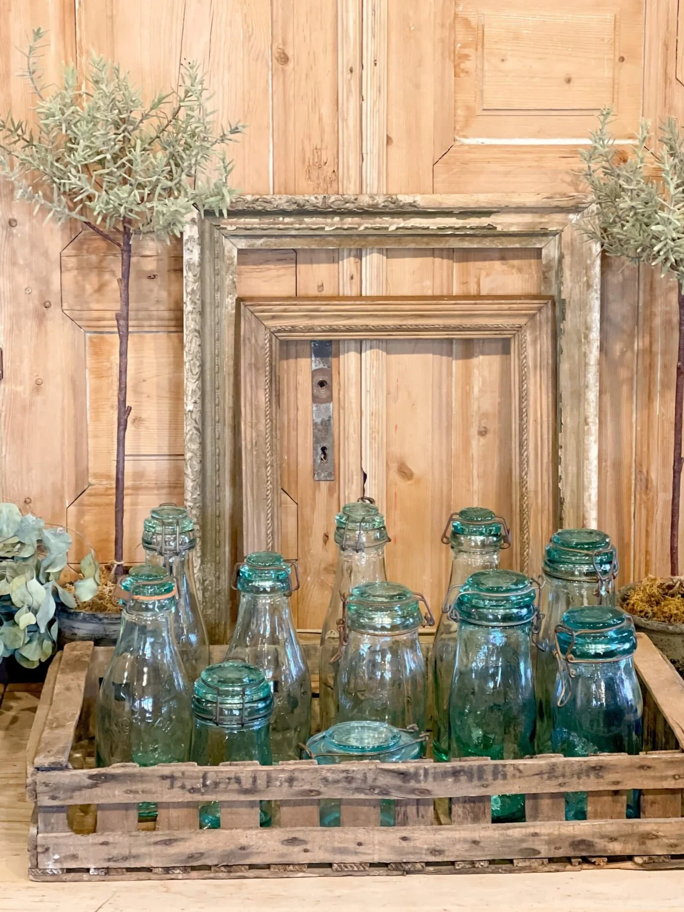 La Lorraine / L'Ideale Blue Green Glass French Vintage Canning