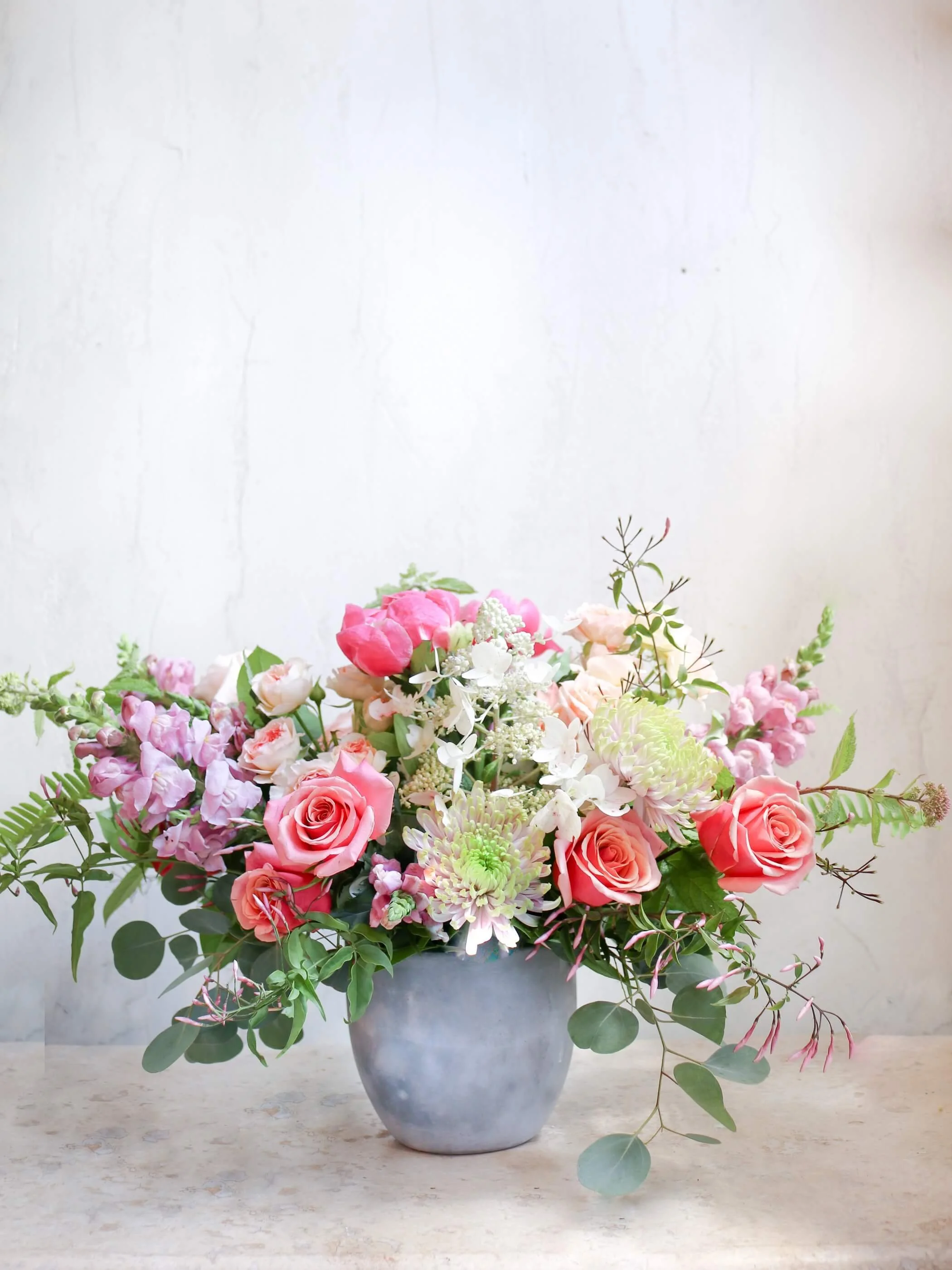 Peonies & Roses Flower Arrangement Same Day Delivery Andover MA