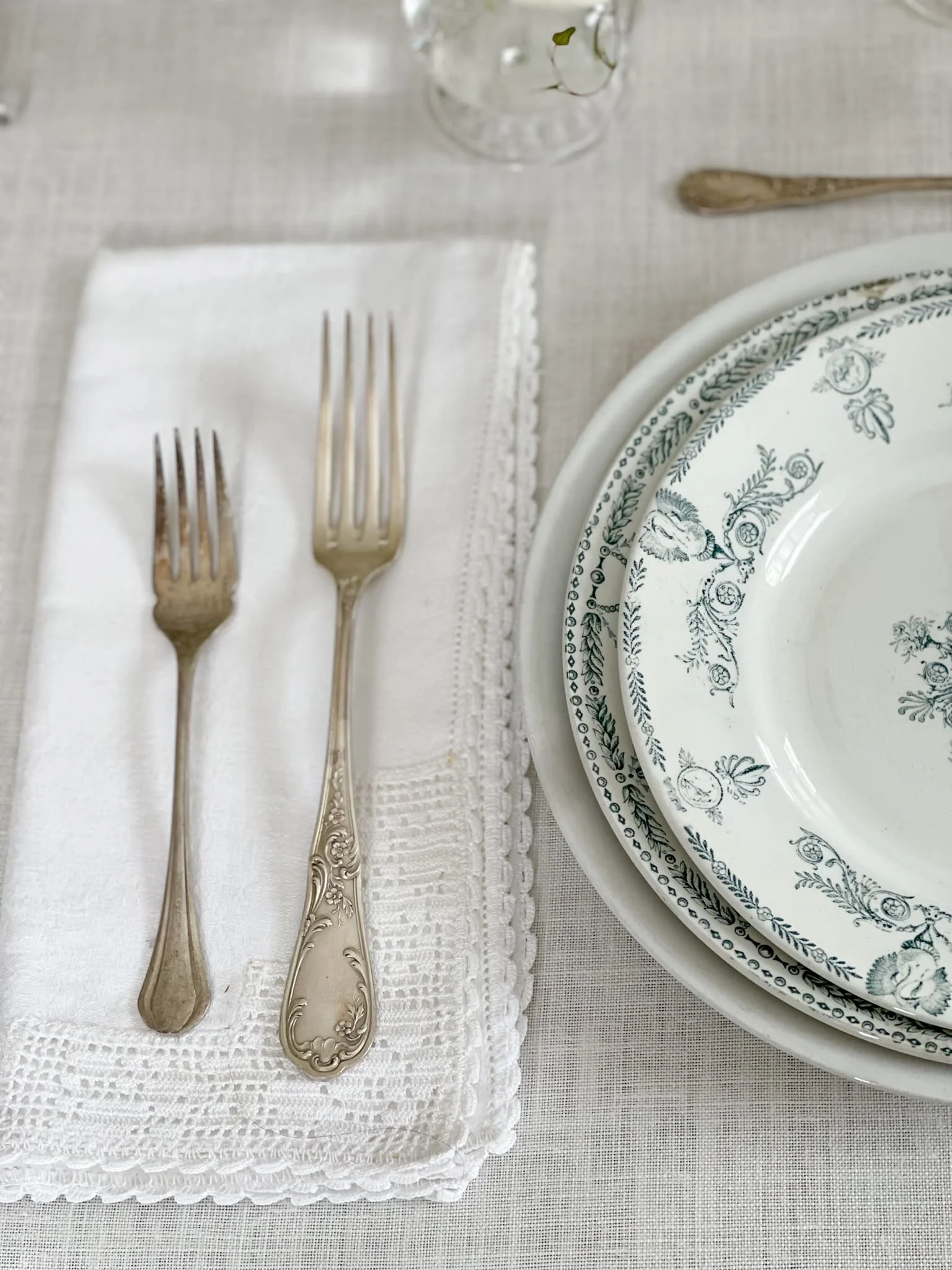 Set of 10 French Antique Christofle Silverplated Forks