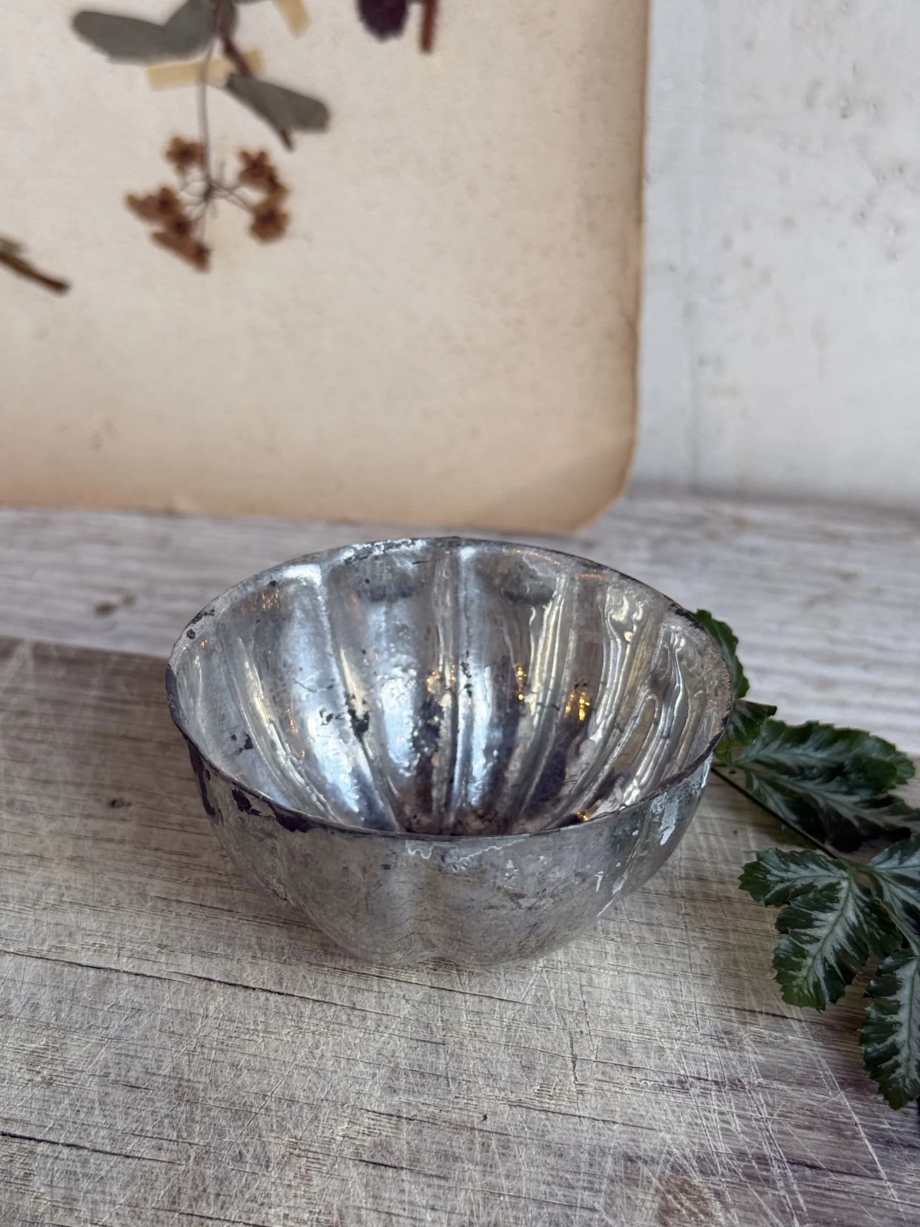 Petite Vintage Silver Plated Fluted Bowl | Tin Mold