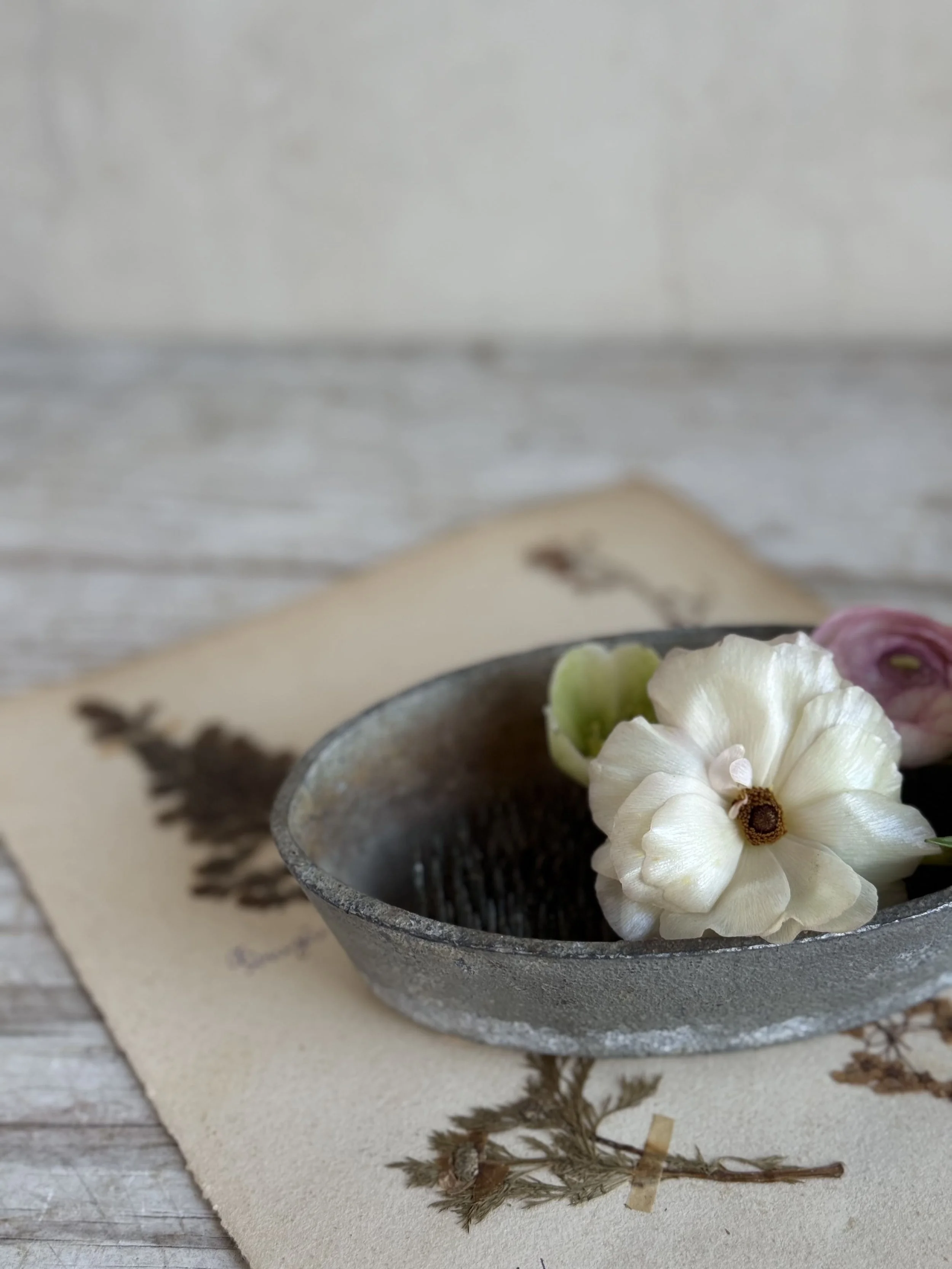 Vintage Oval Flower Frog Cup Vase | Floral Arranging Pin Frog