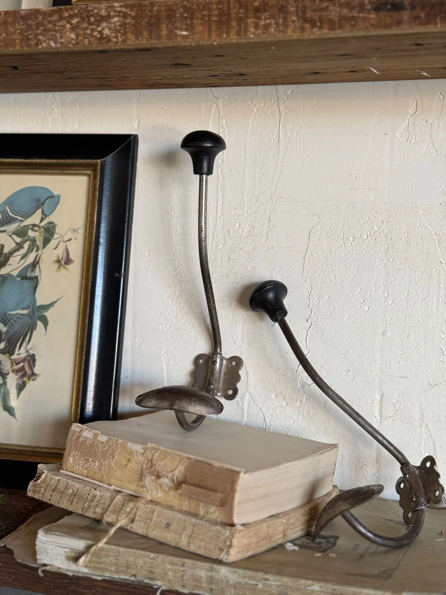 Vintage Industrial Style French Coat and Hat Wall Rack Hook | Black ...