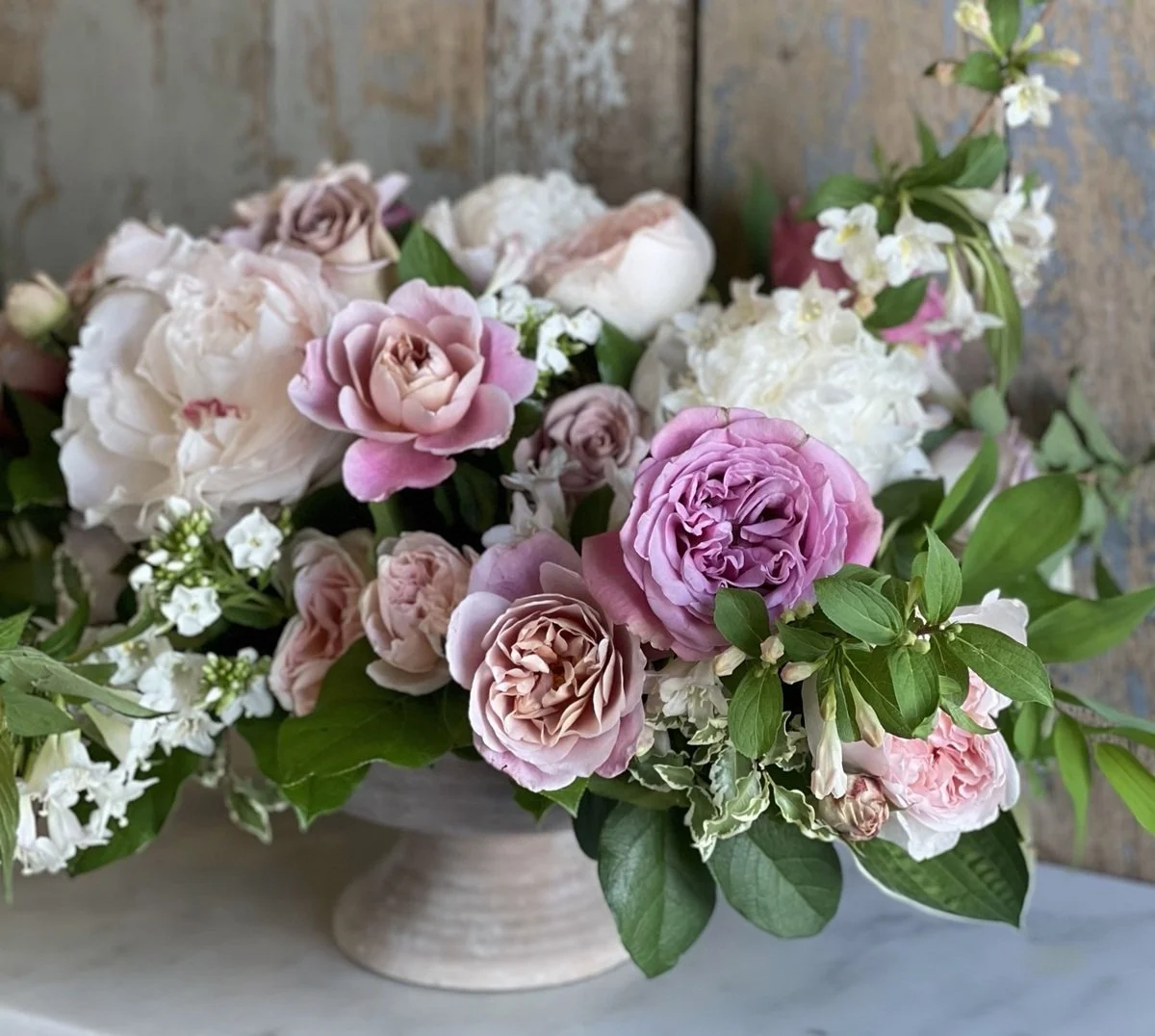 spring flower arrangement floral centerpiece pink peonies