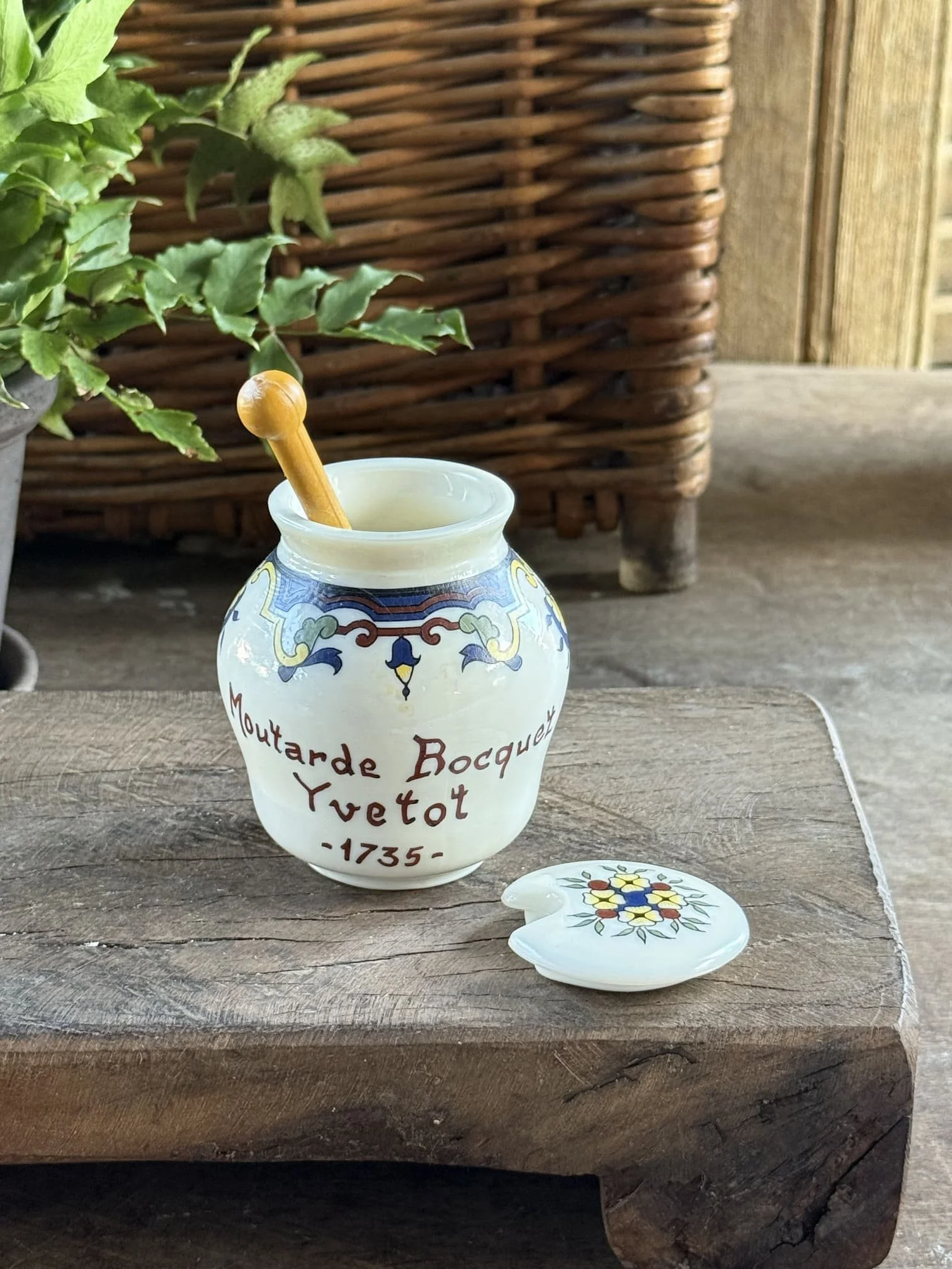 Vintage French Stoneware Mustard Jar - Bordeaux France