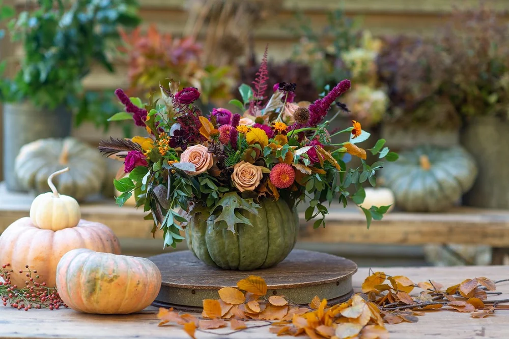 Fall Pumpkin Floral Arrangement Tutorial