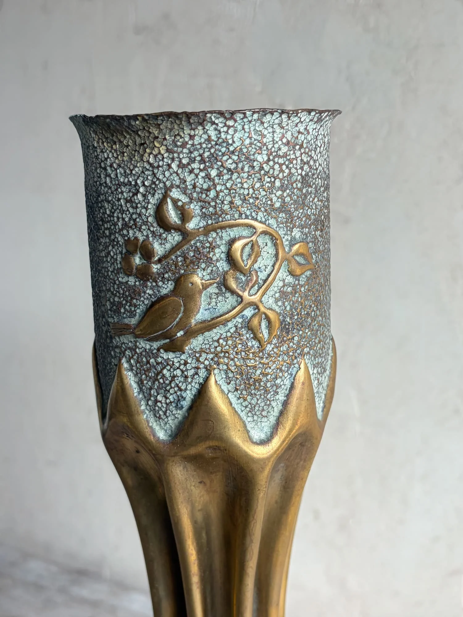 antique-brass-trench-art-vase-bird (2).jpg