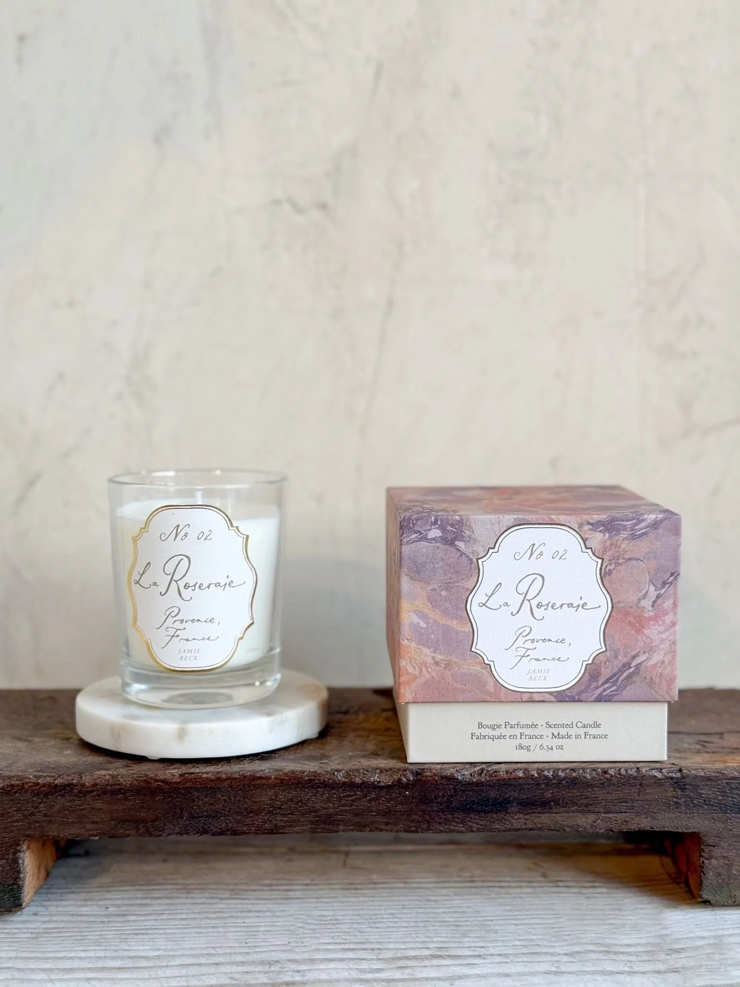 jamie beck provence scented candle la rosarie fragrance