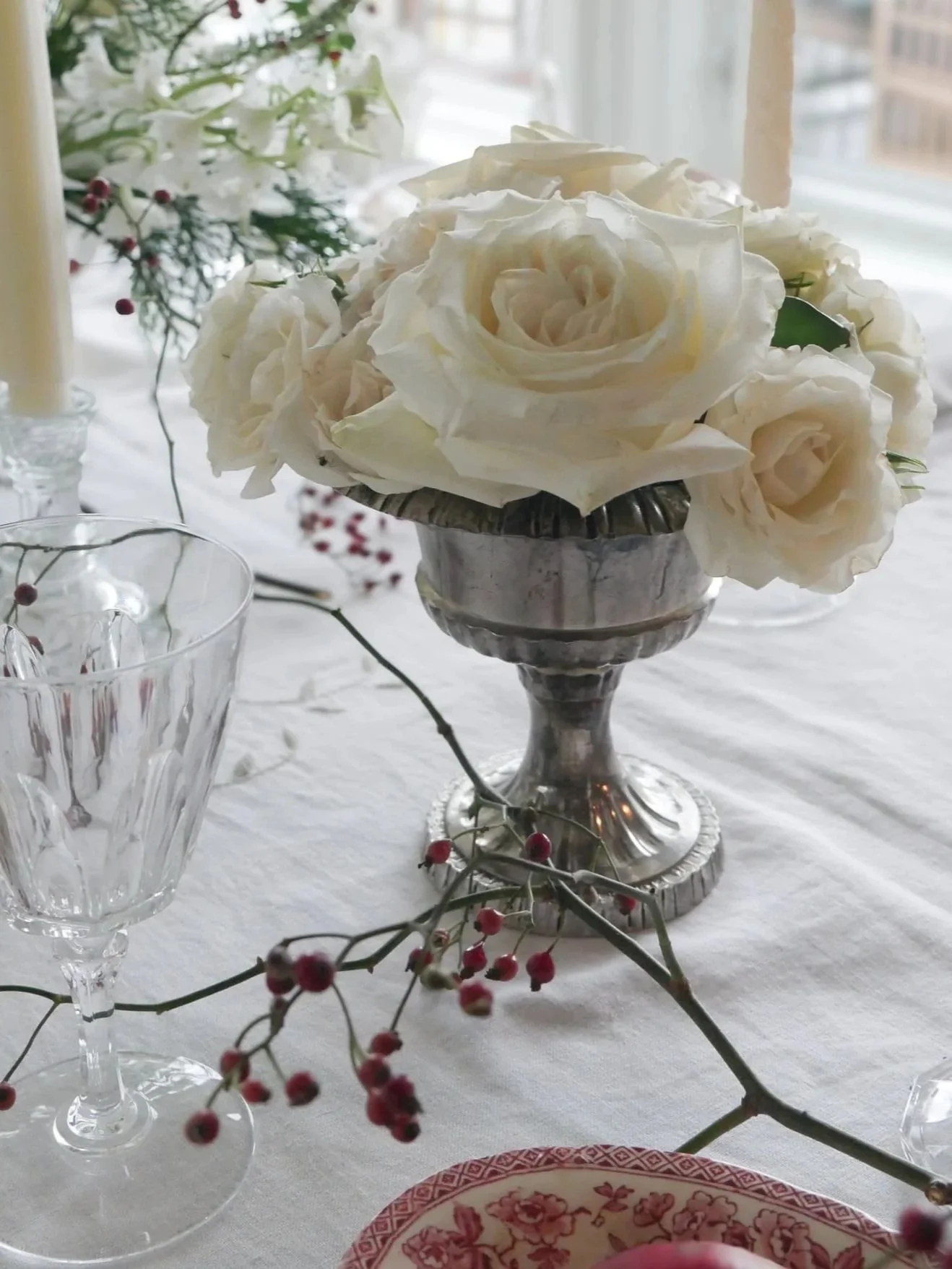 Vintage Cast Iron Footed Urn Silvered Finish Cache Pot Vase