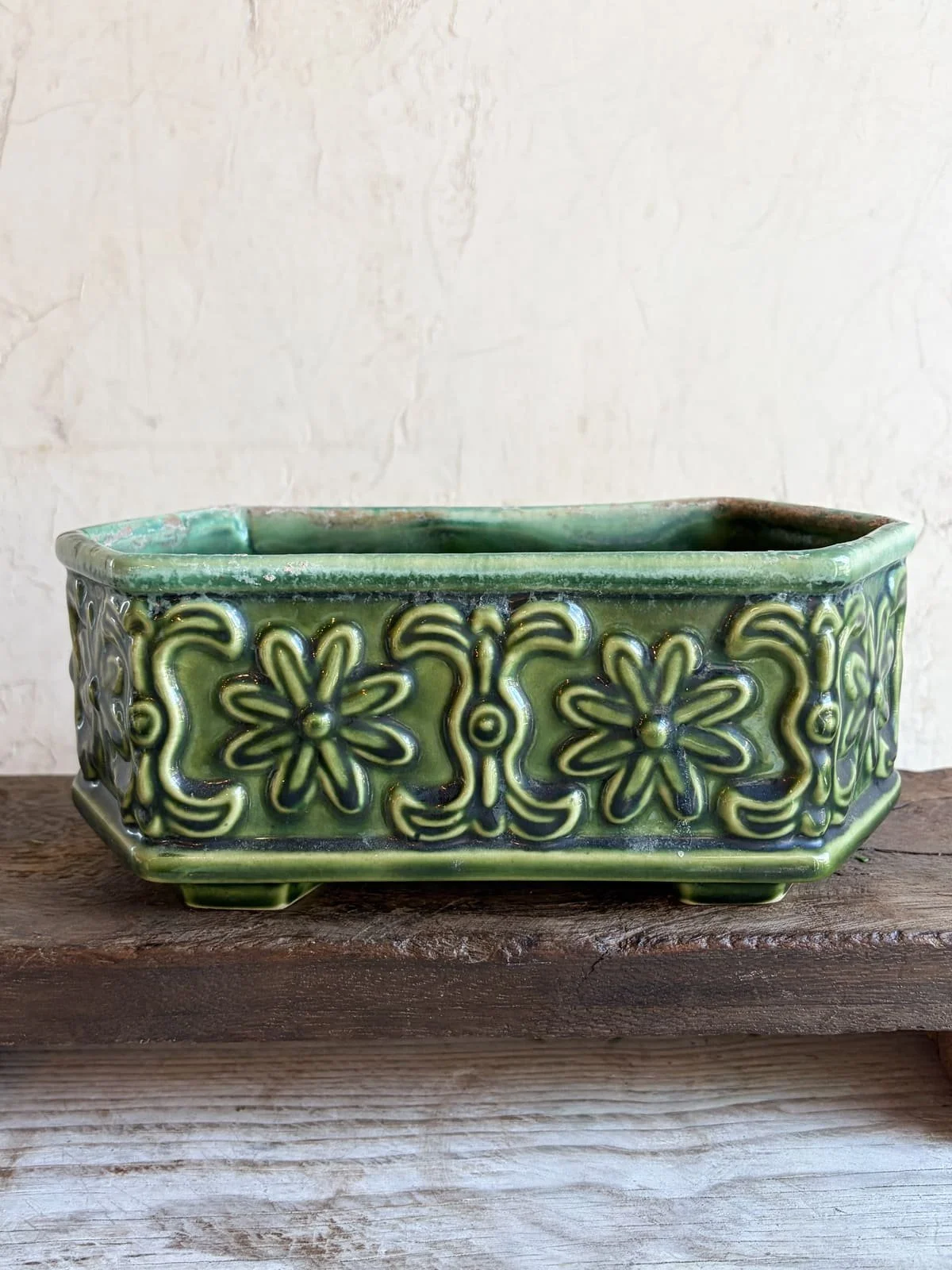 vintage-green-majolica-ceramic-planter-floral-hexagon (1).jpg