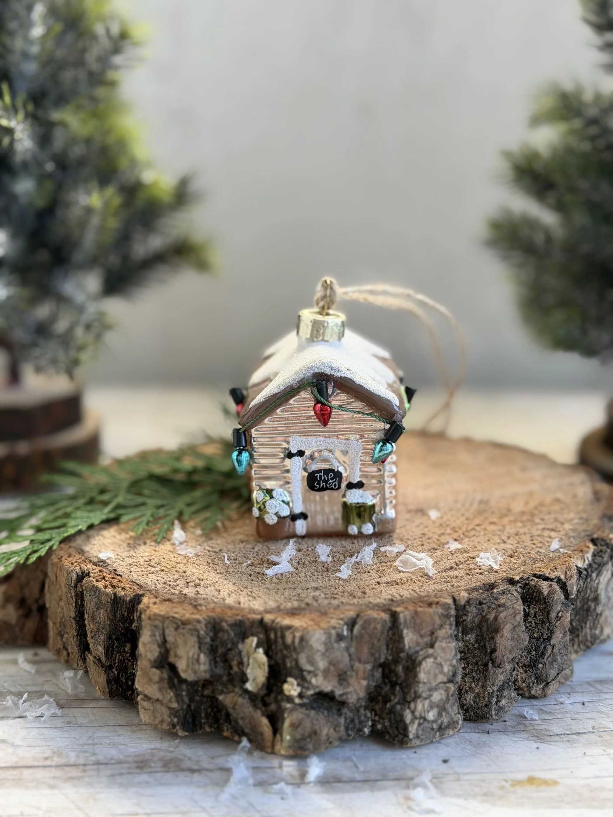 Hand Painted Glass Garden Shed Ornament