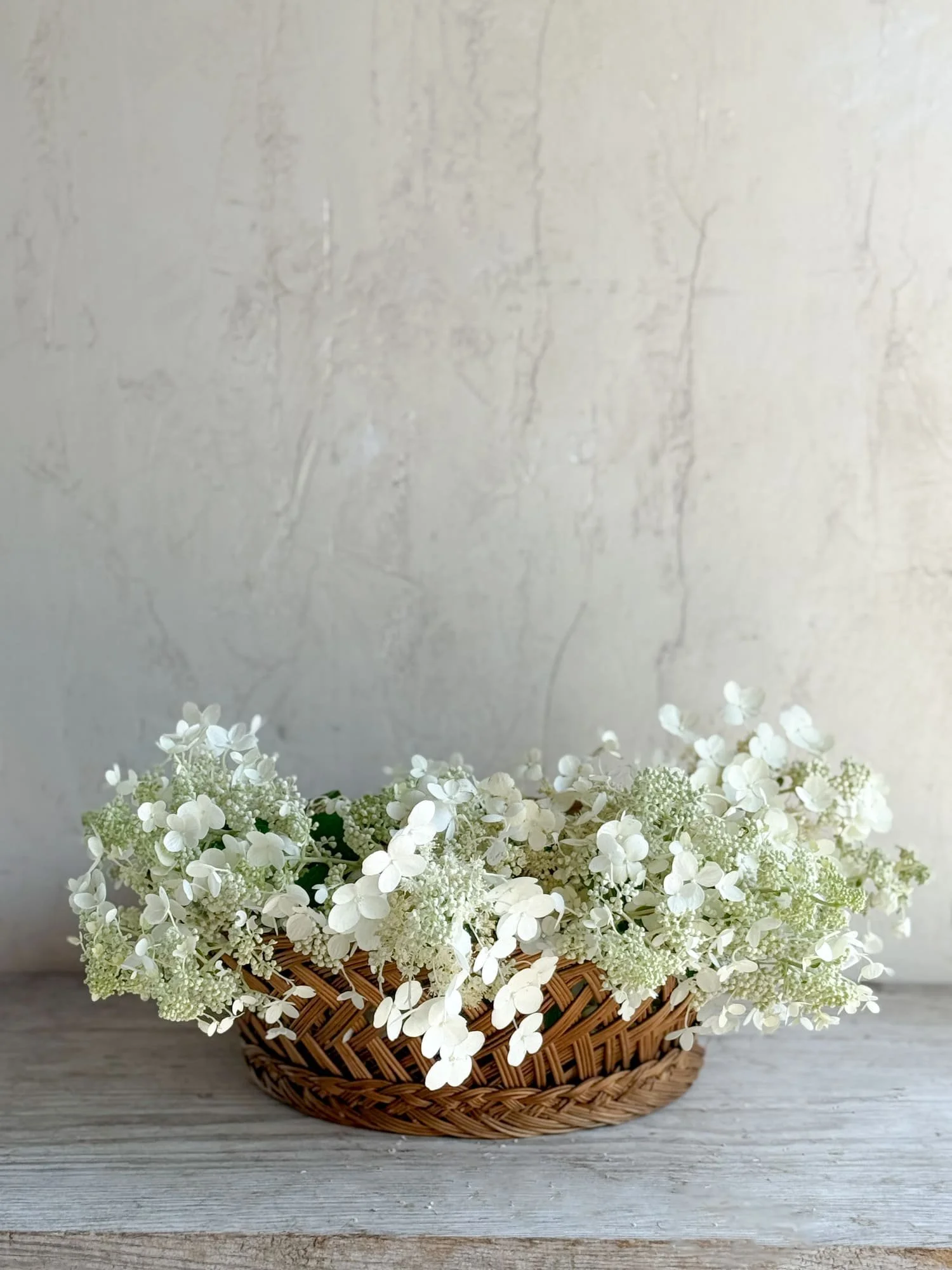 Vintage French Round Braided Wicker Bread Basket