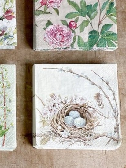 spring floral prints paper cocktail napkins