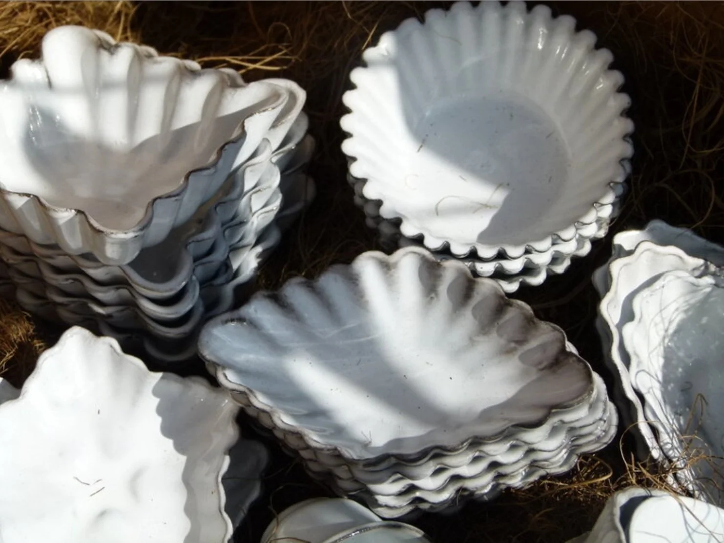 french handmade white glazed ceramic bowls dishes pottery made in provence