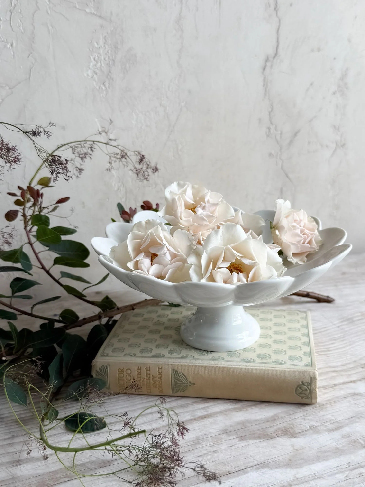 Alix D. Reynis Handmade French Limoges White Porcelain Footed Compote Dish - Venus Tableware Collection