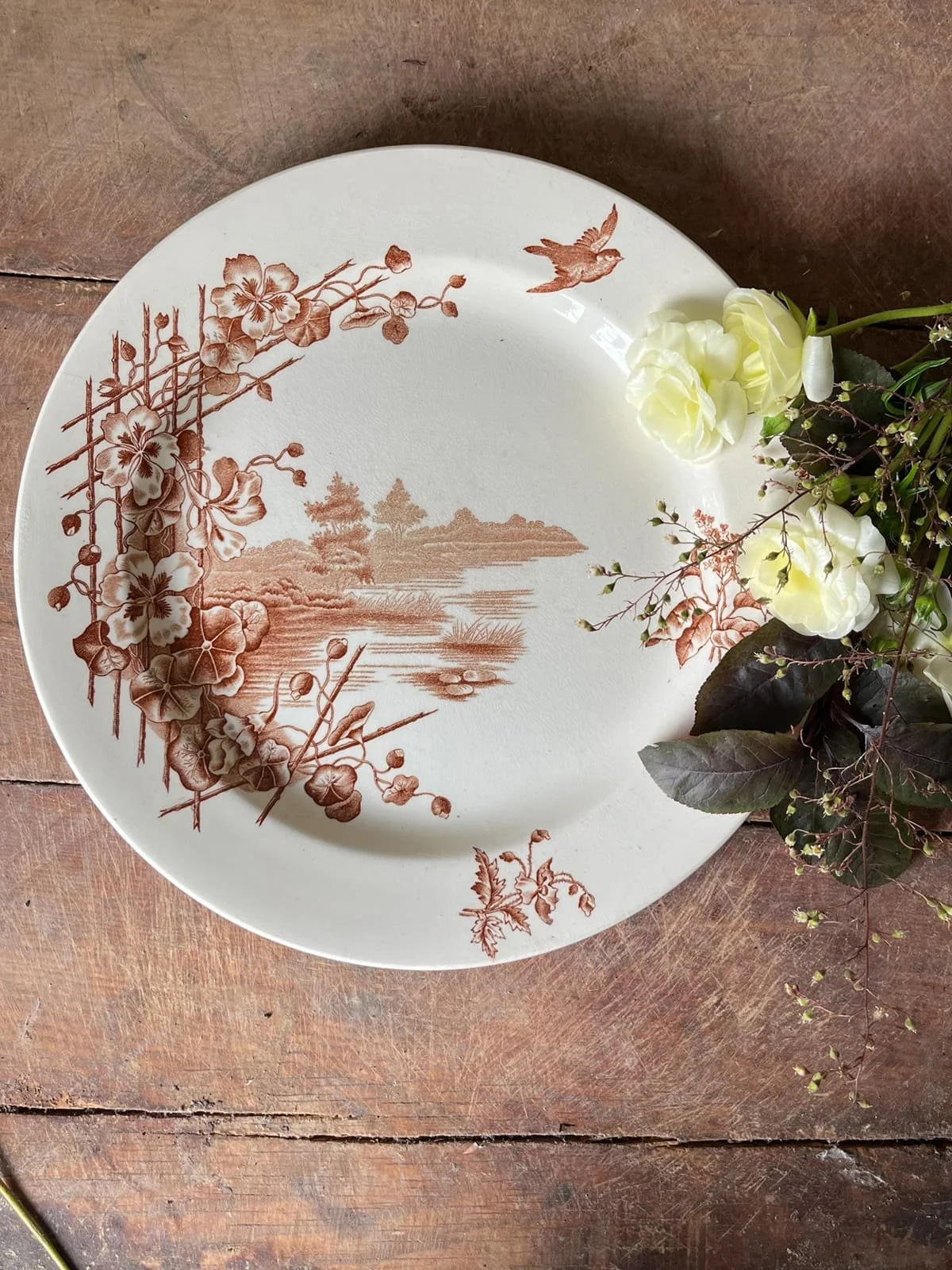 antique-french-ironstone-terre-de-fer-plate-sepia-transferware-florals-sparrows.jpg